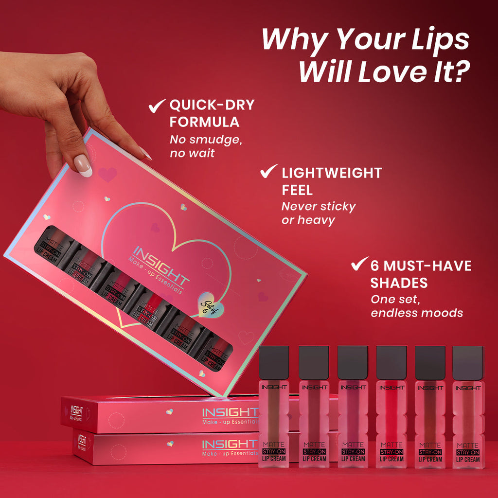 Matte Stay-On Lip Cream (Pack of 6)