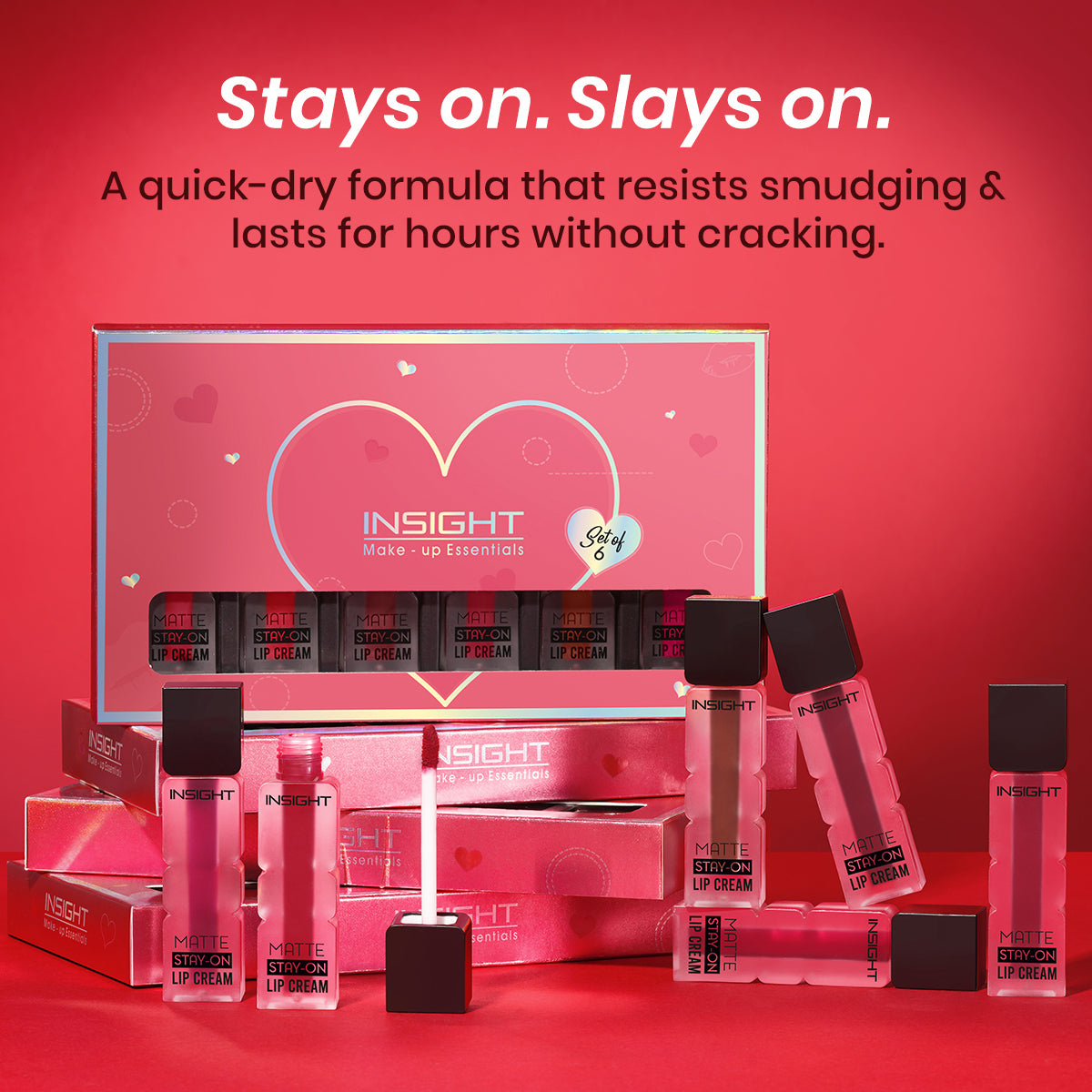 Matte Stay-On Lip Cream (Pack of 6)