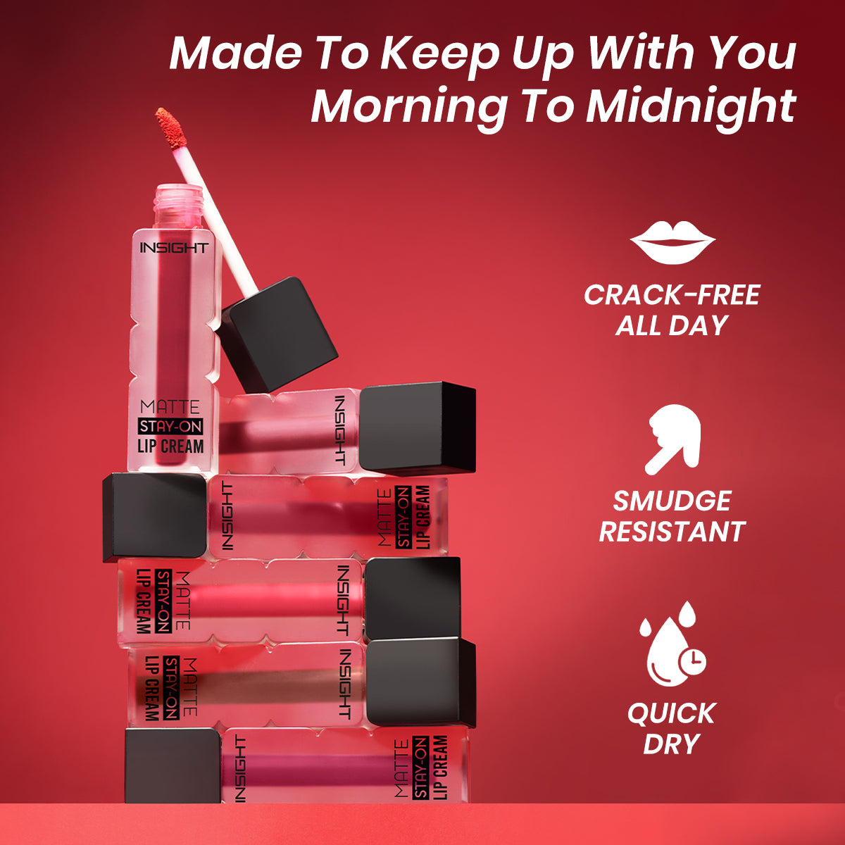 Matte Stay-On Lip Cream (Pack of 6)