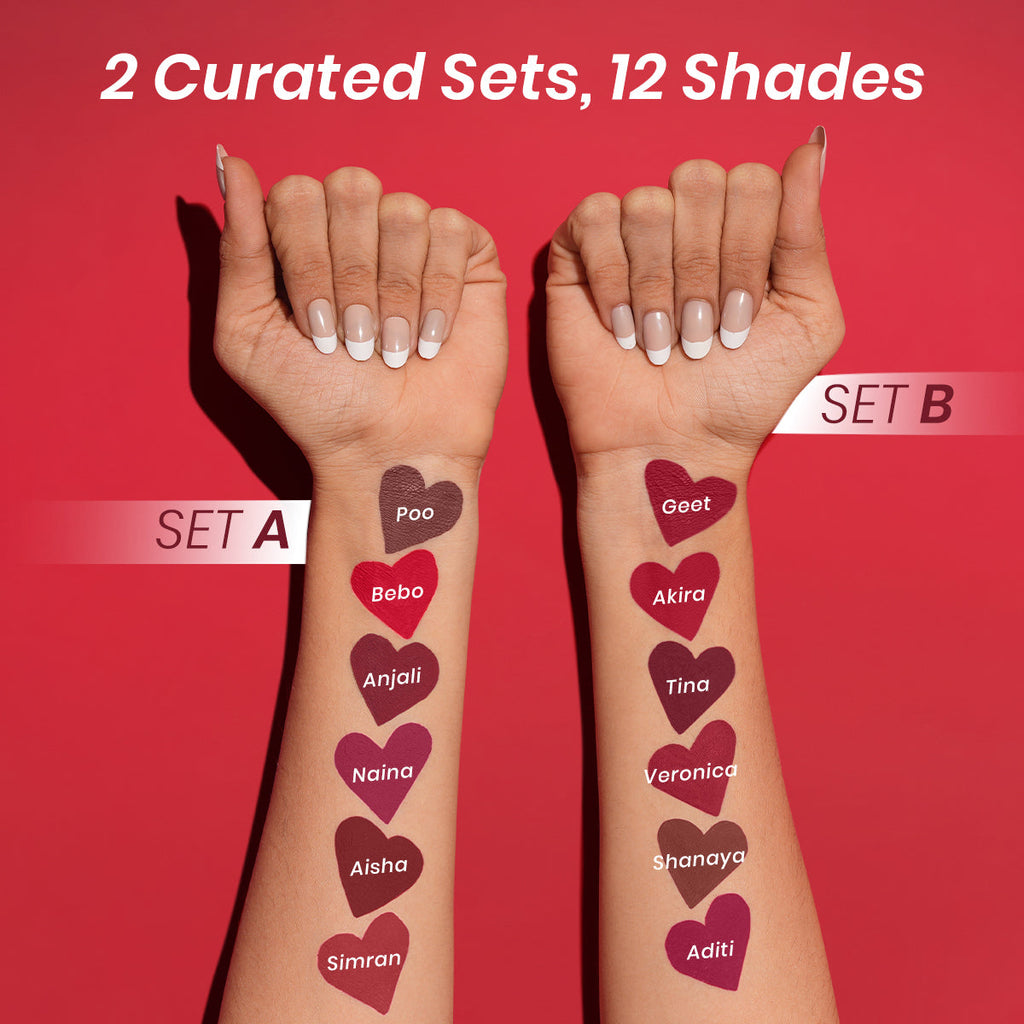 Matte Stay-On Lip Cream (Pack of 6)