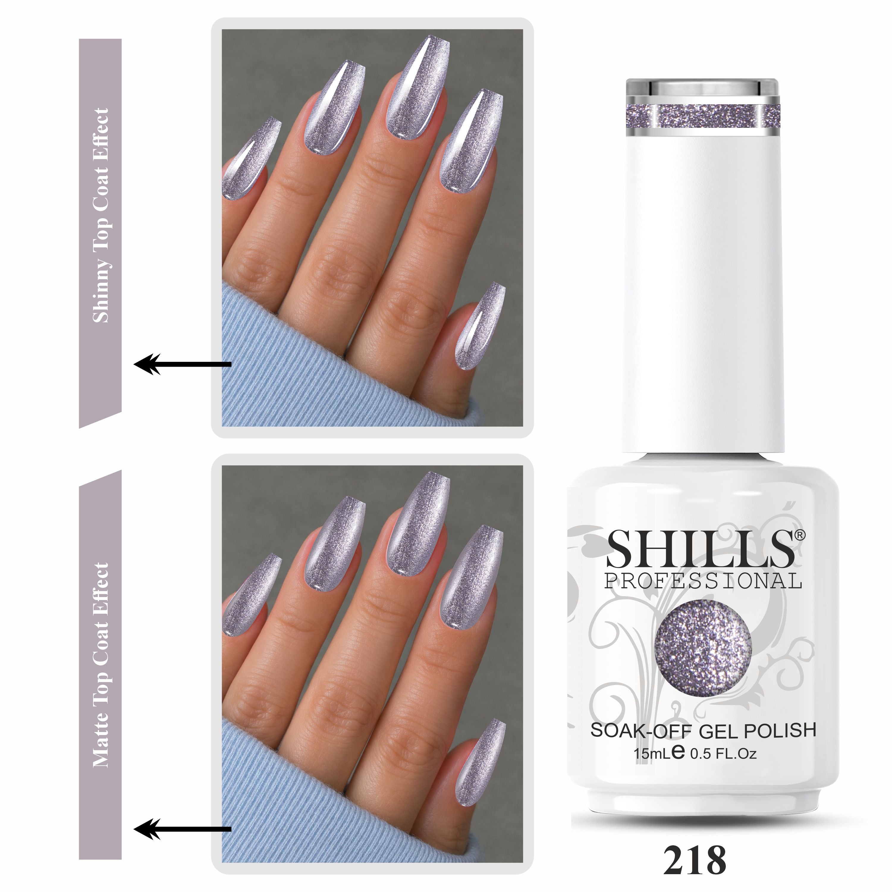 SHILLS PROFESSIONAL UV/LED Glitter Gel Polish 15ml