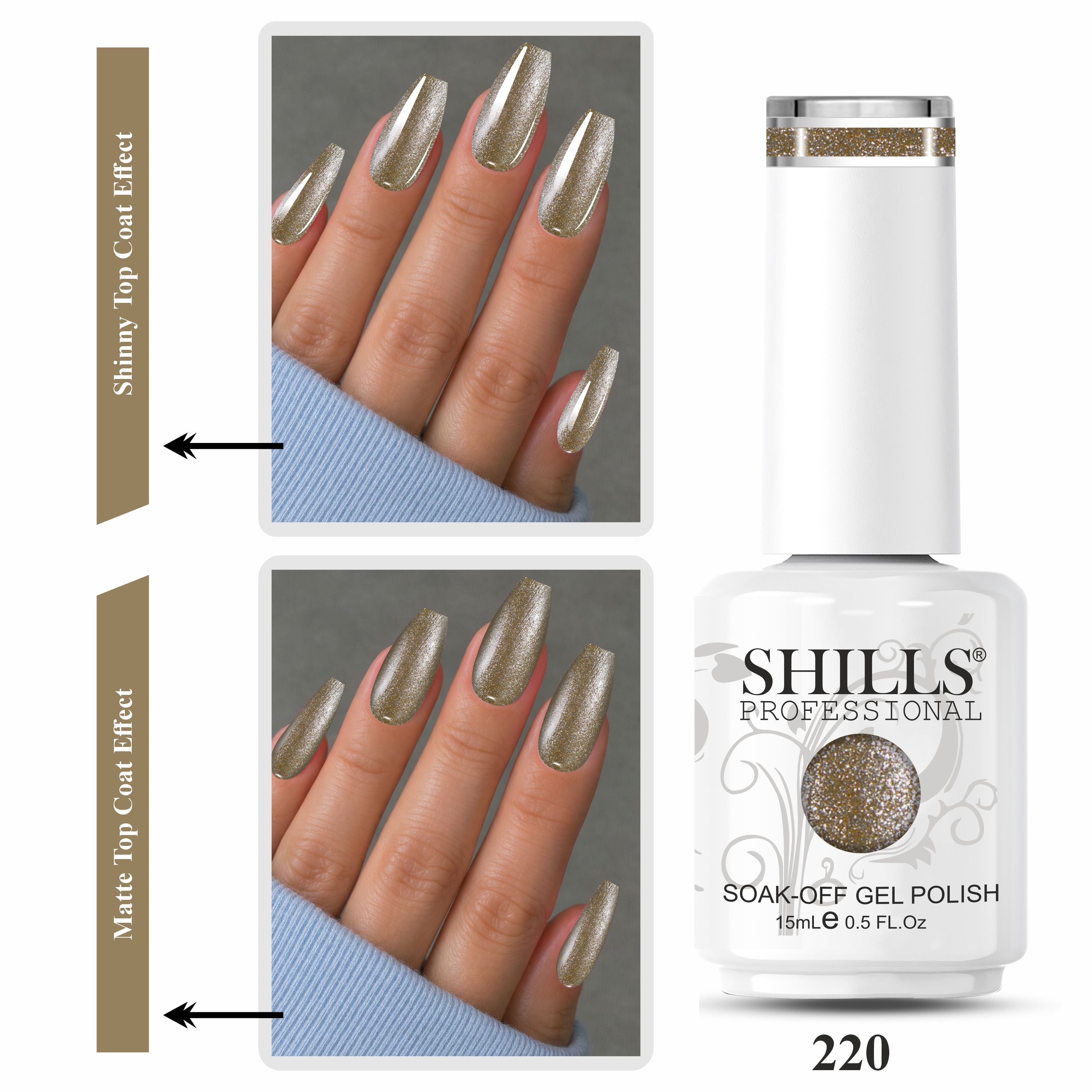 SHILLS PROFESSIONAL UV/LED Glitter Gel Polish 15ml