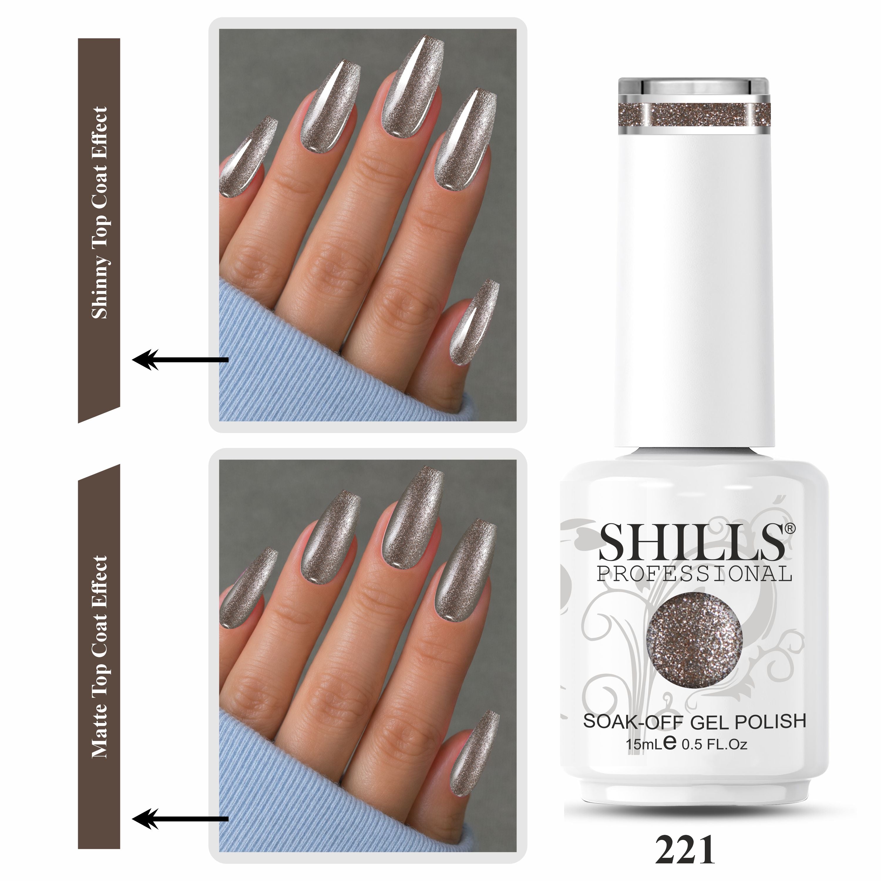 SHILLS PROFESSIONAL UV/LED Glitter Gel Polish 15ml