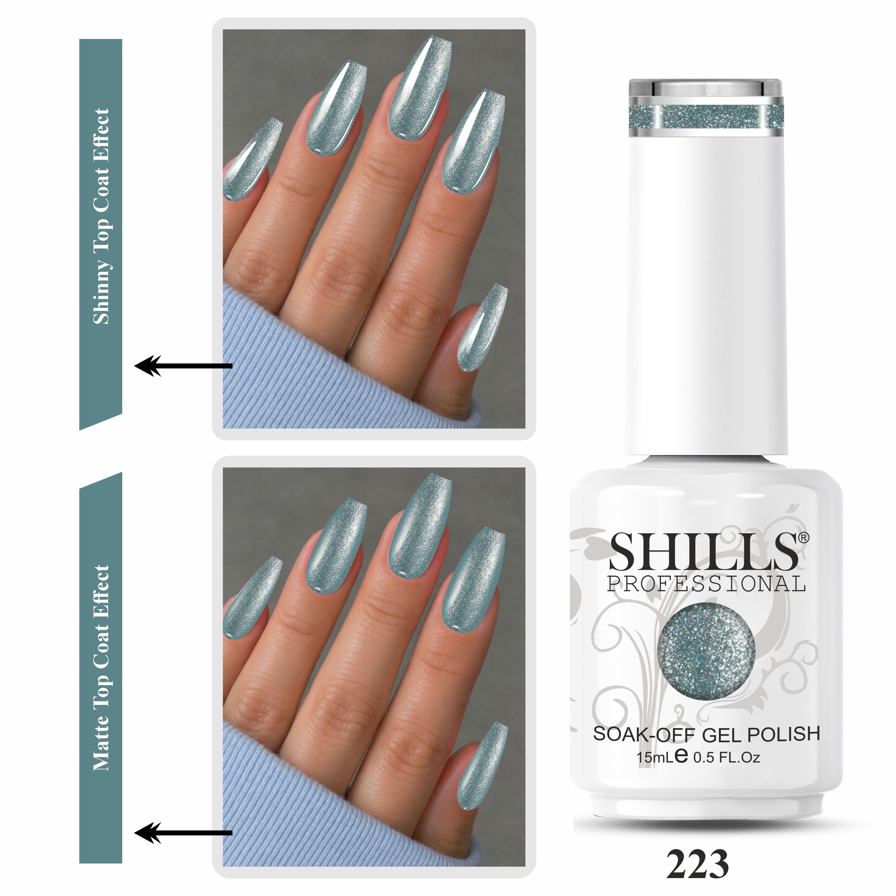 SHILLS PROFESSIONAL UV/LED Glitter Gel Polish 15ml