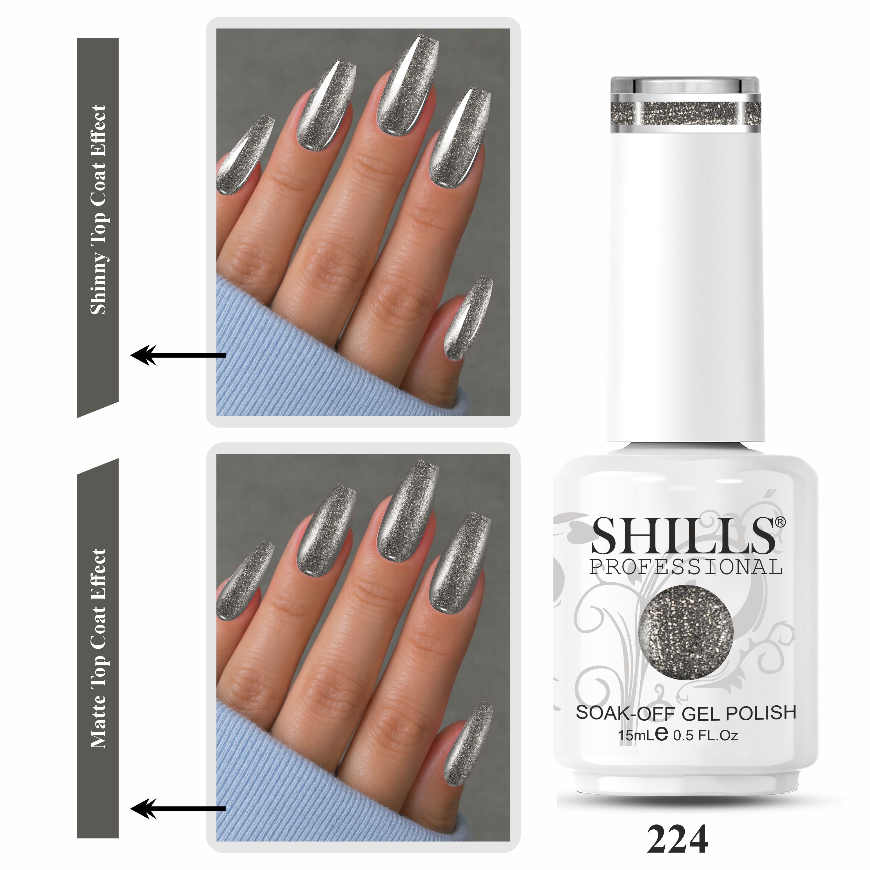 SHILLS PROFESSIONAL UV/LED Glitter Gel Polish 15ml