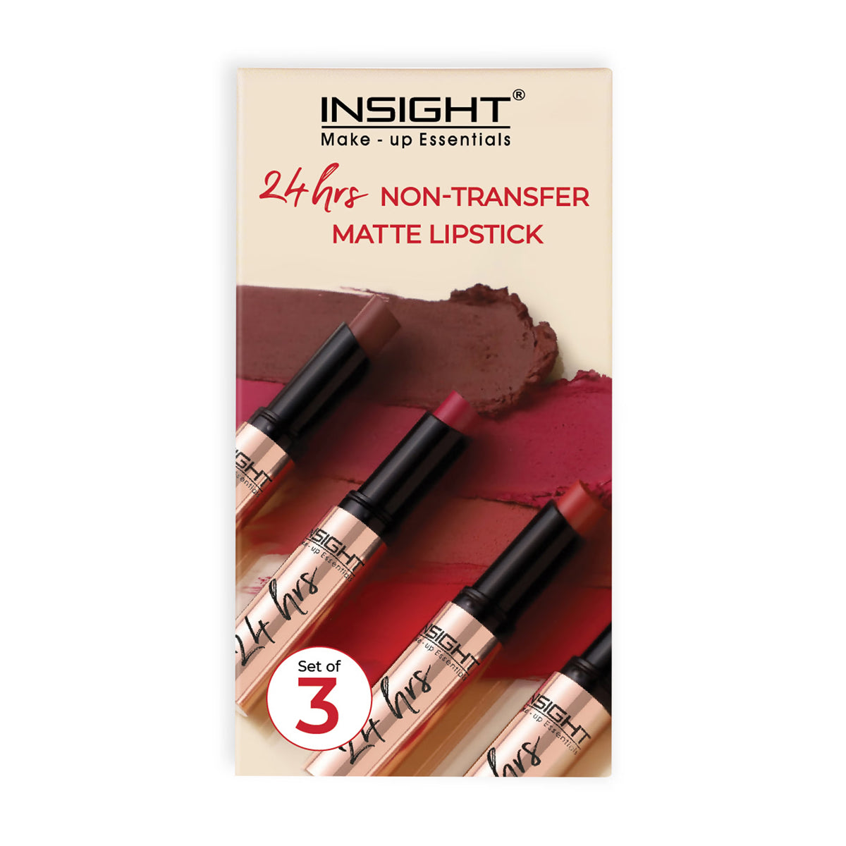 24 Hrs Non Transfer Matte Lipstick - Pack Of 3