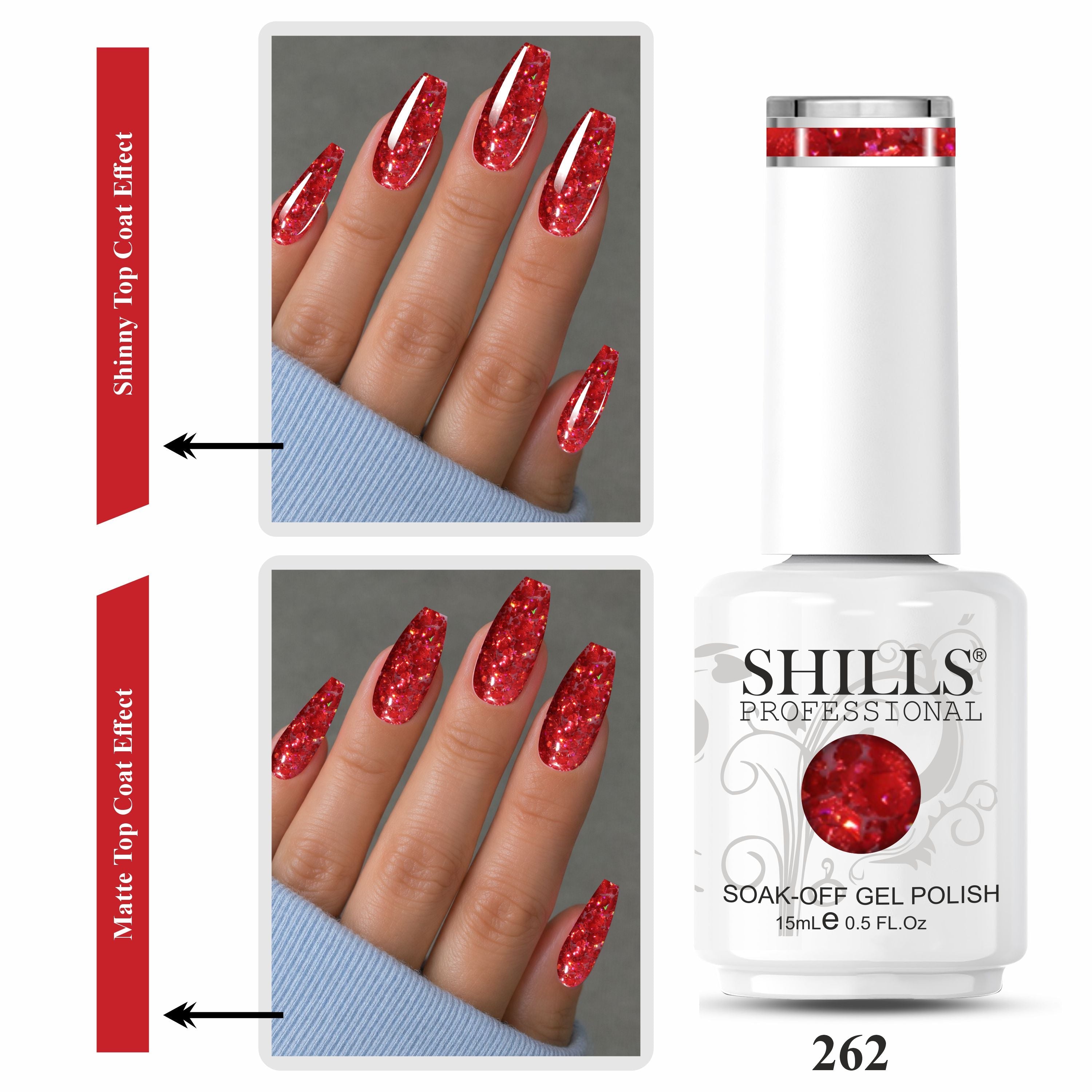 SHILLS PROFESSIONAL Laser Glitter UV/LED Gel Nail Polish 15ml