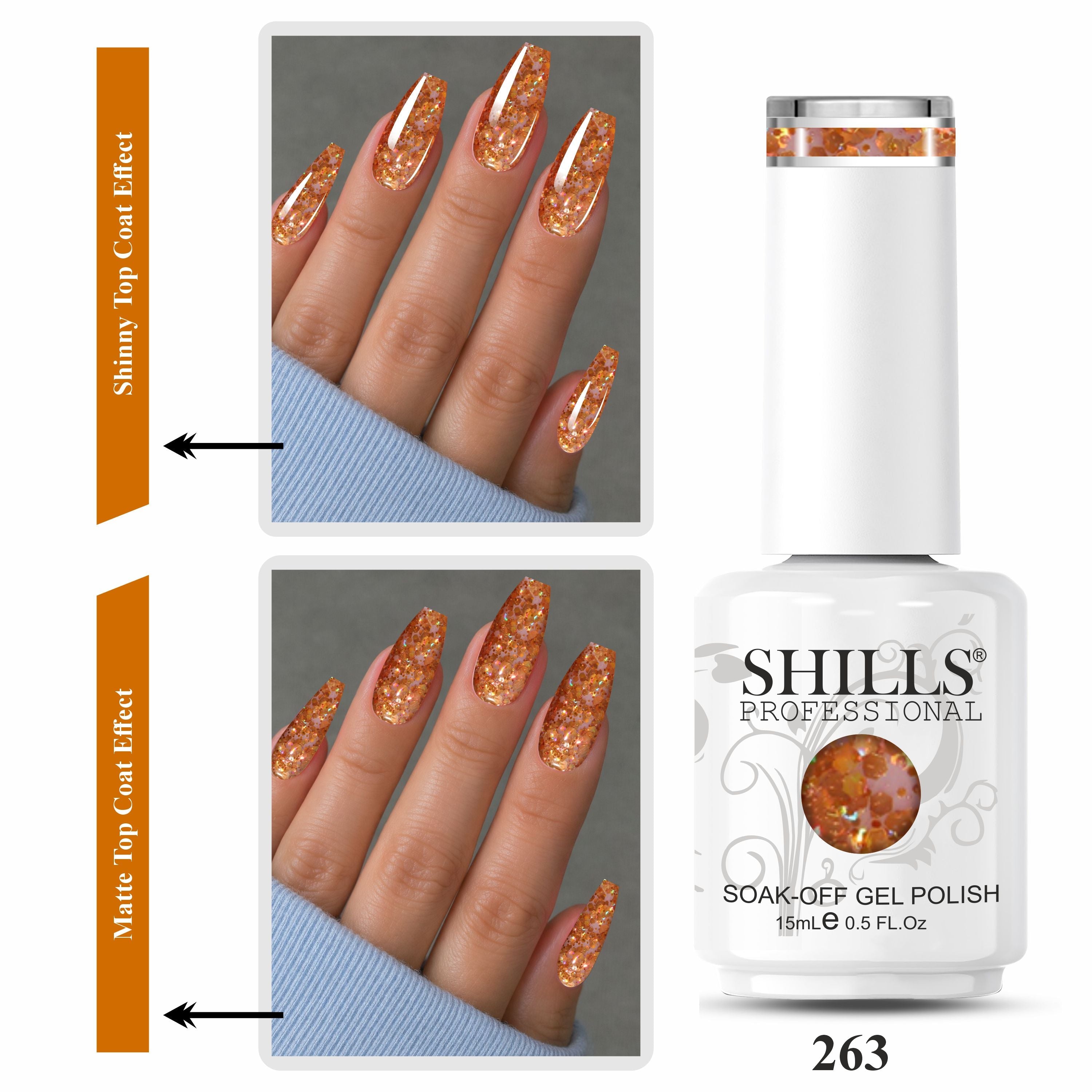SHILLS PROFESSIONAL Laser Glitter UV/LED Gel Nail Polish 15ml