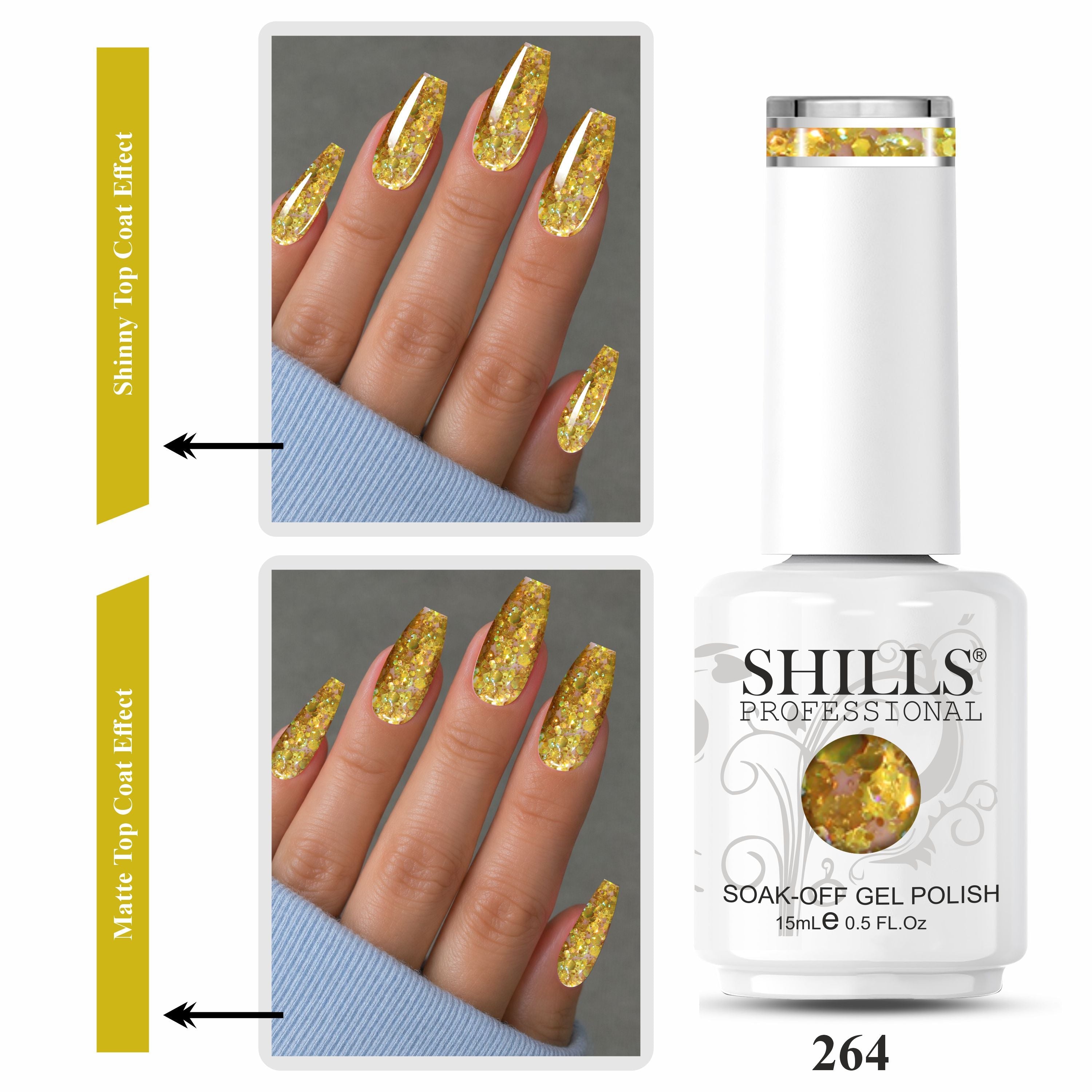SHILLS PROFESSIONAL Laser Glitter UV/LED Gel Nail Polish 15ml