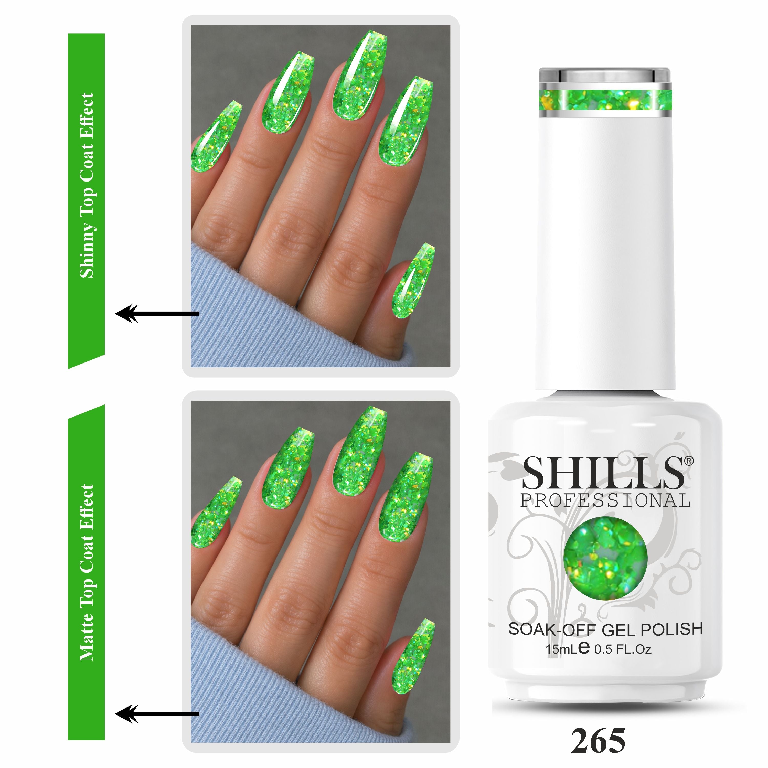 SHILLS PROFESSIONAL Laser Glitter UV/LED Gel Nail Polish 15ml
