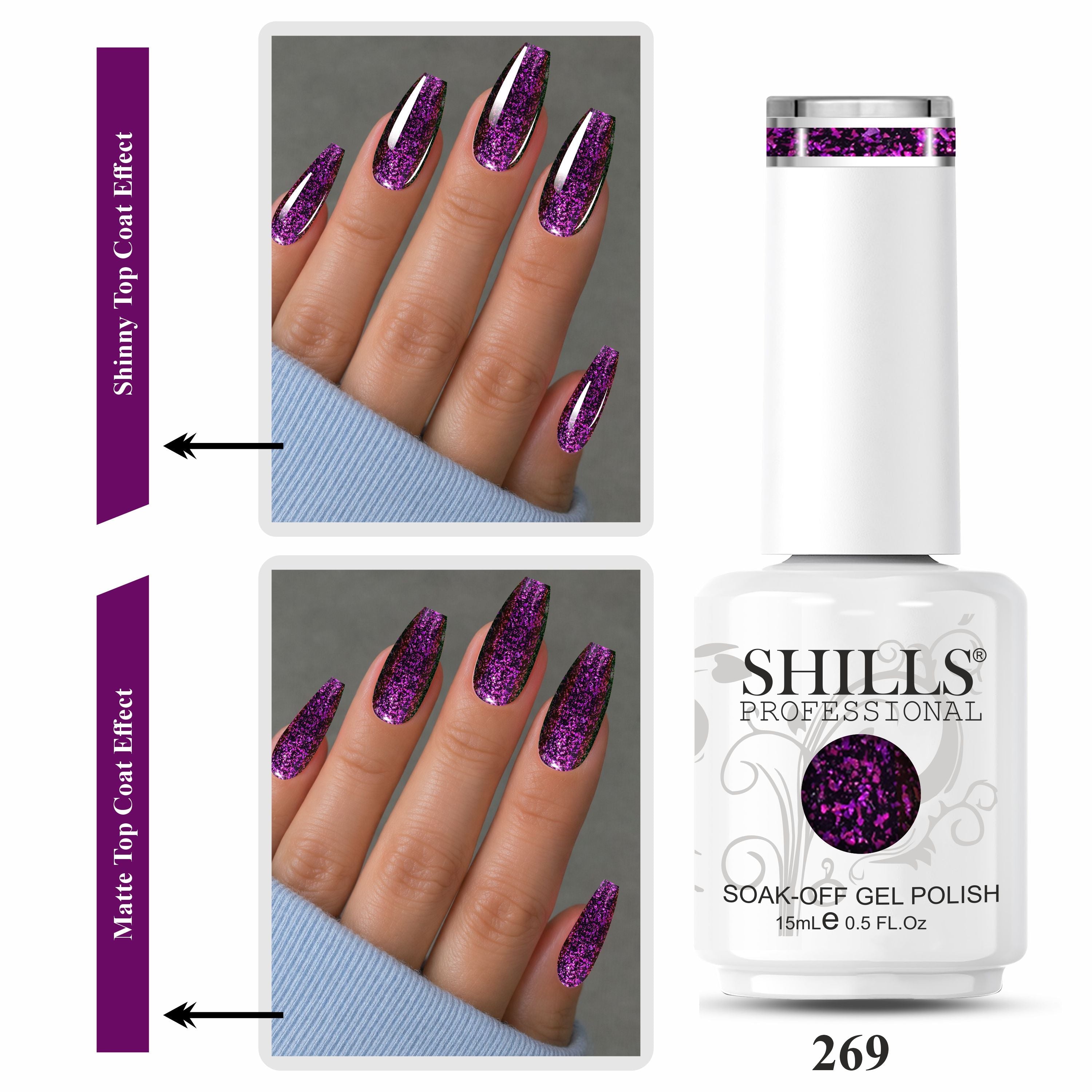 Shills Professional Fireworks UV/LED Gel Nail Polish 15ml SPG267-SPG272