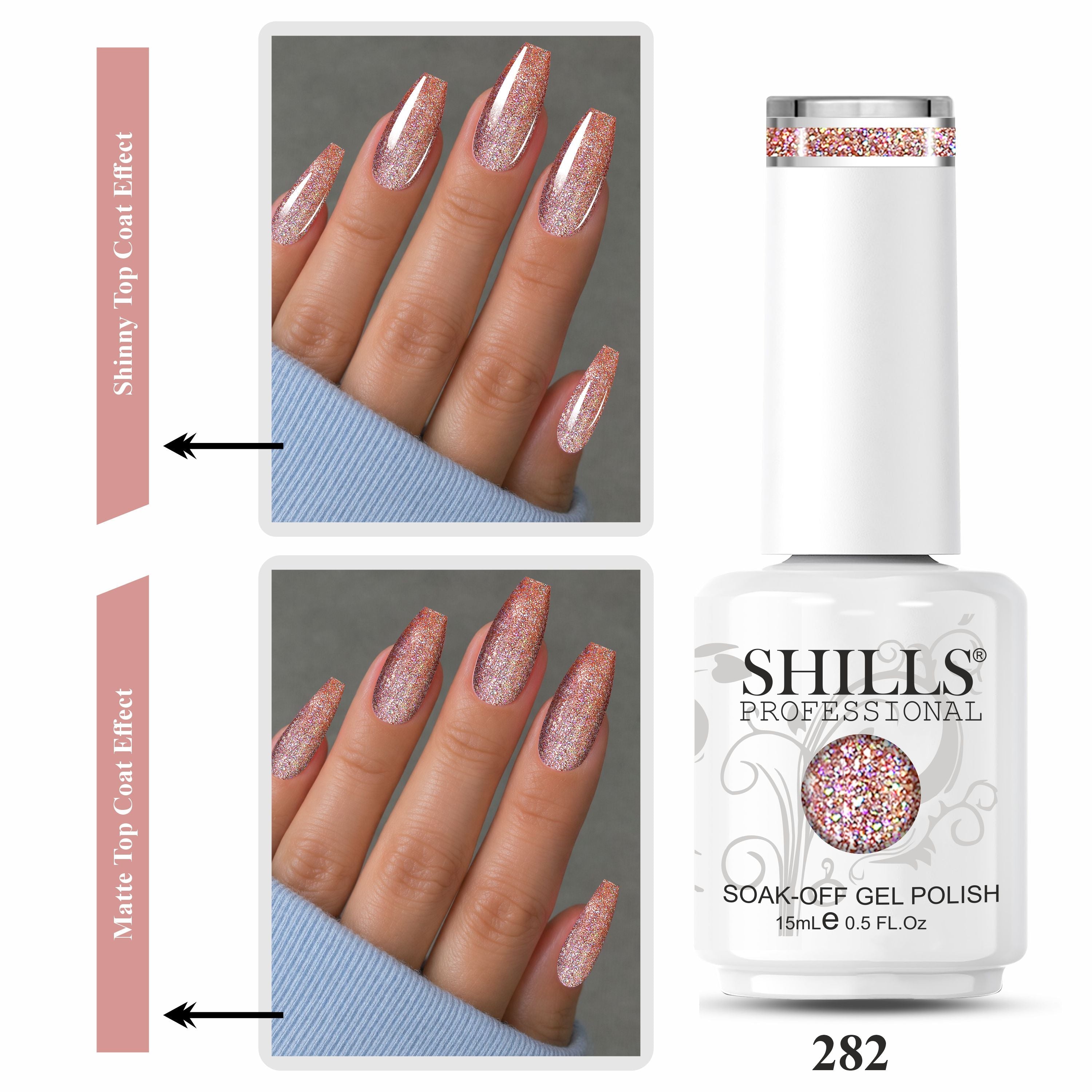 SHILLS PROFESSIONAL UV/LED Shiny Glitter Gel Polish 15ml