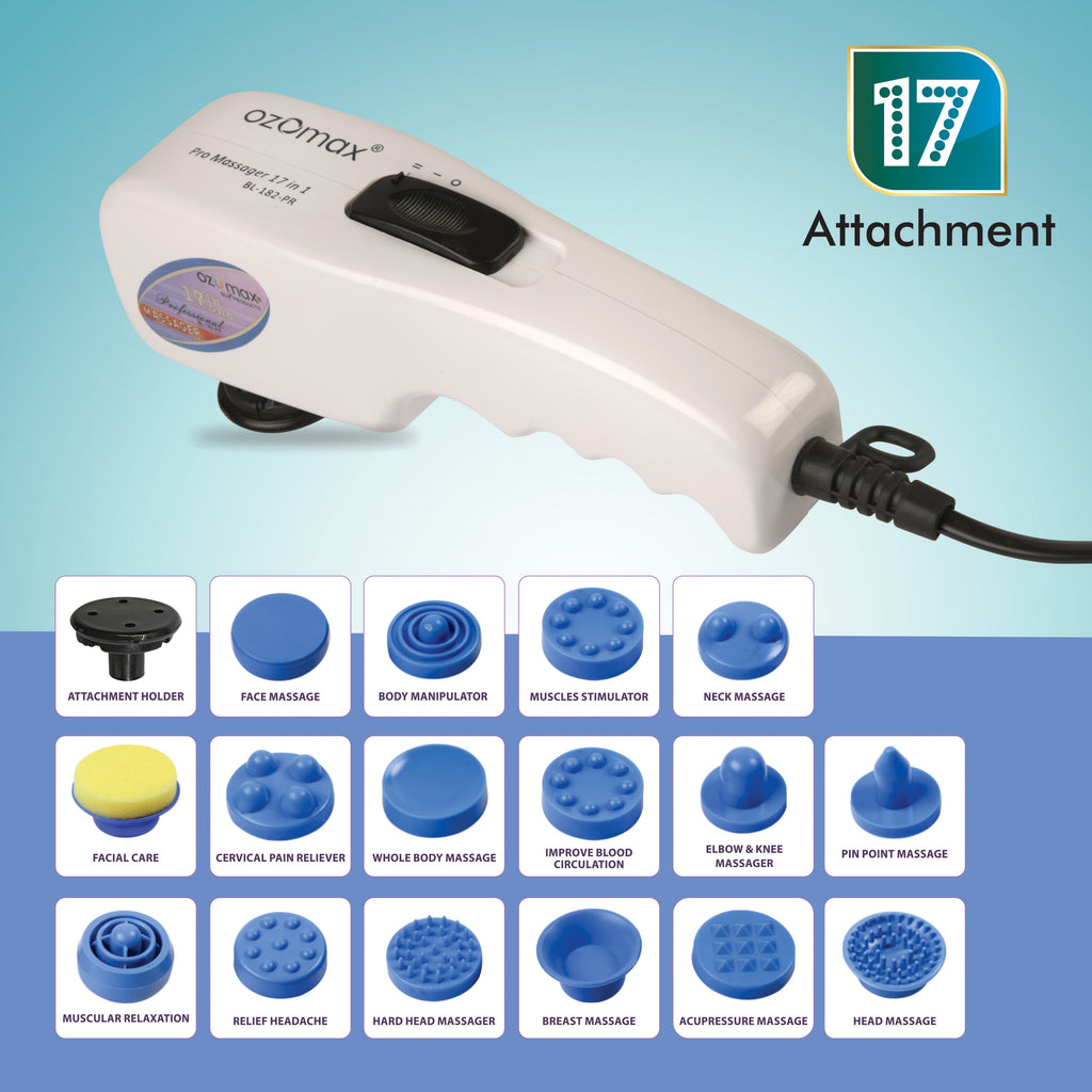 PRO MASSAGE APPARATUS with 17 Attachments