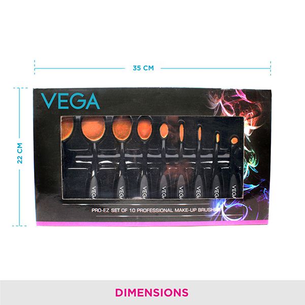 Pro EZ Set of 10 Professional Make-Up Brushes - MBS-10