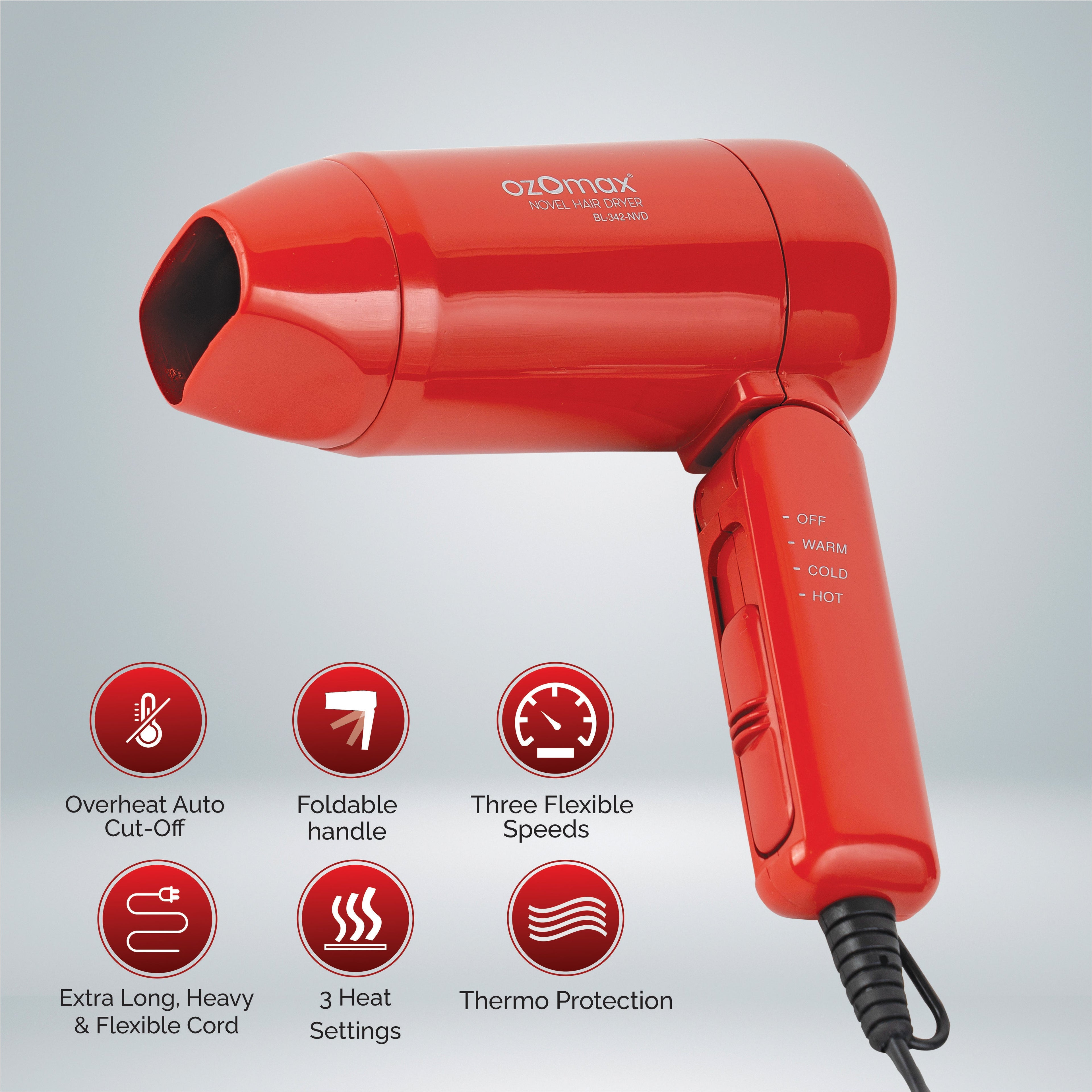 NOVEL HOT & COLD HAIR DRYER 1000 WATT