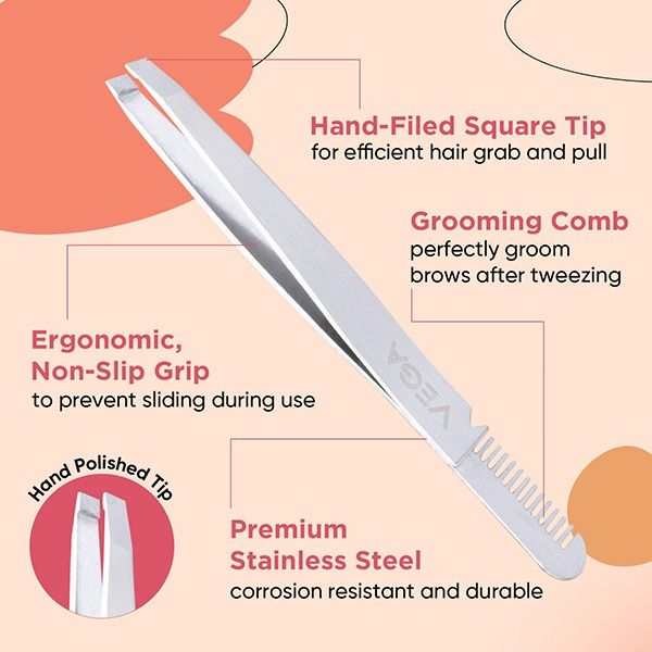 2 in 1 Brow Groomer and Tweezer - TWE-01