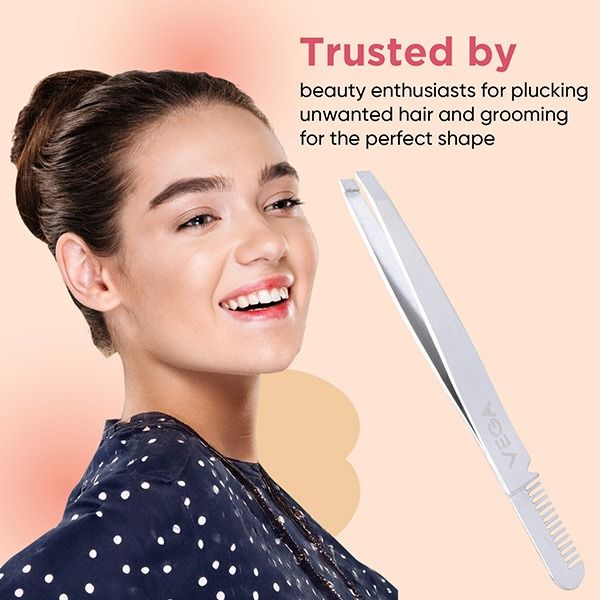 2 in 1 Brow Groomer and Tweezer - TWE-01