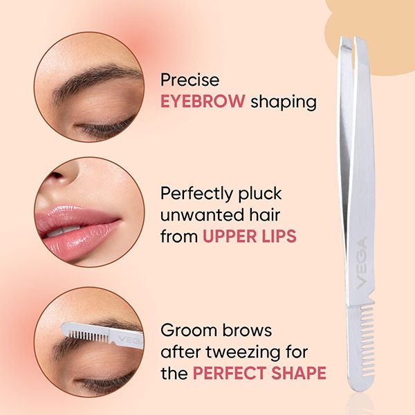2 in 1 Brow Groomer and Tweezer - TWE-01