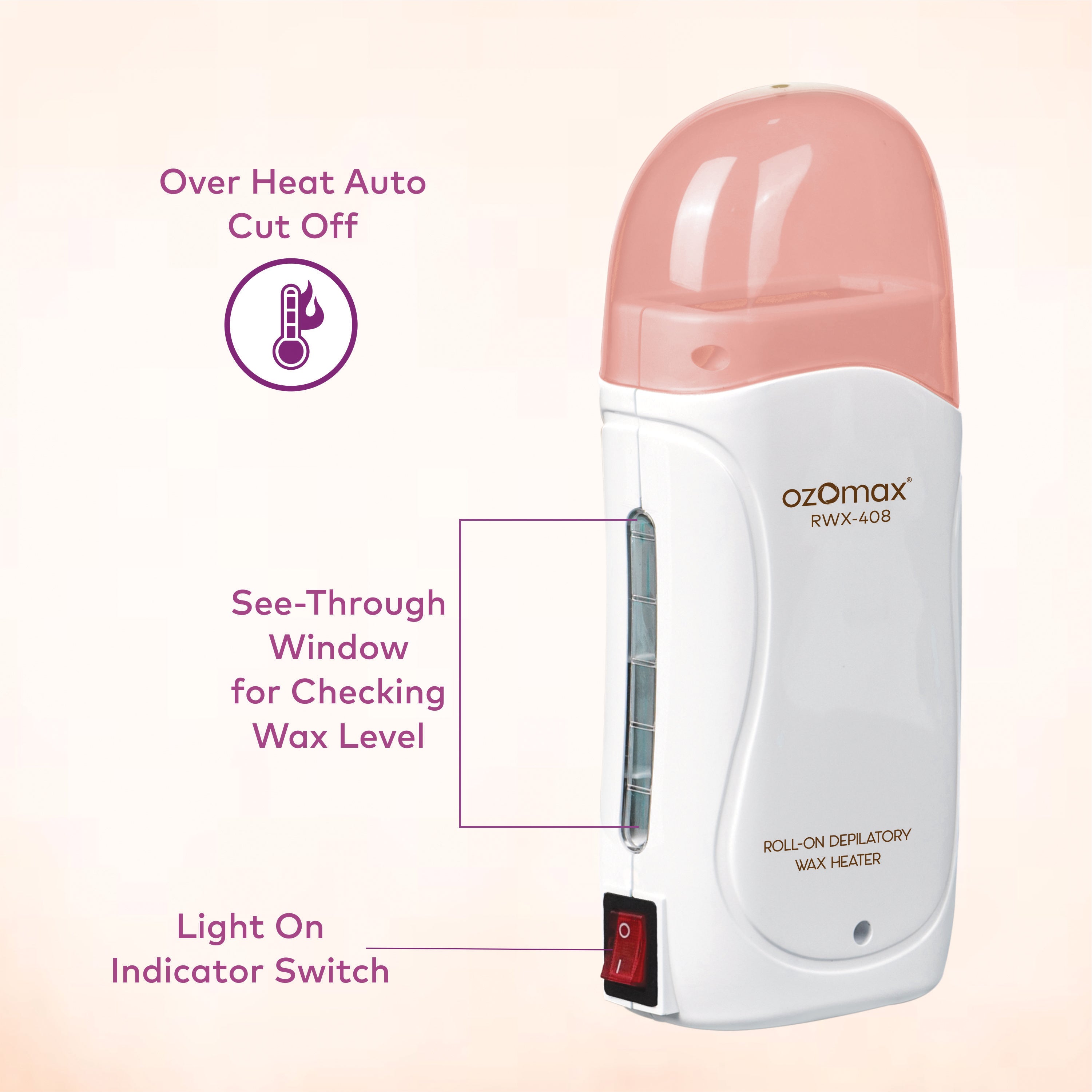 ROLL-ON DEPILATORY WAX HEATER