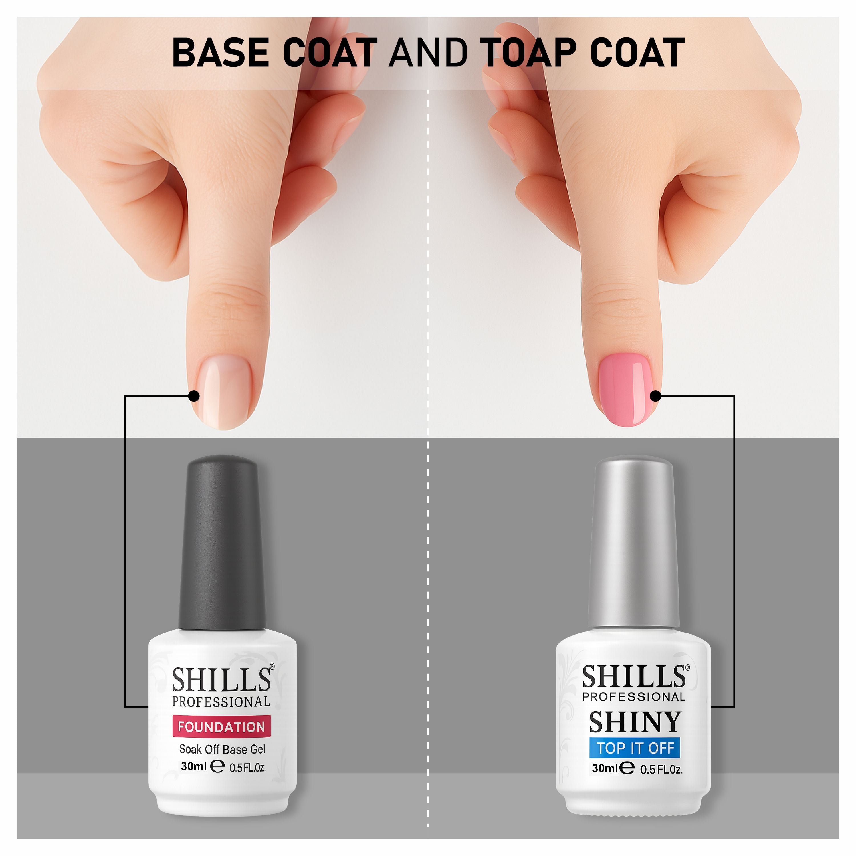 Nail Base Coat and Top Shine Coat Combo 30ML