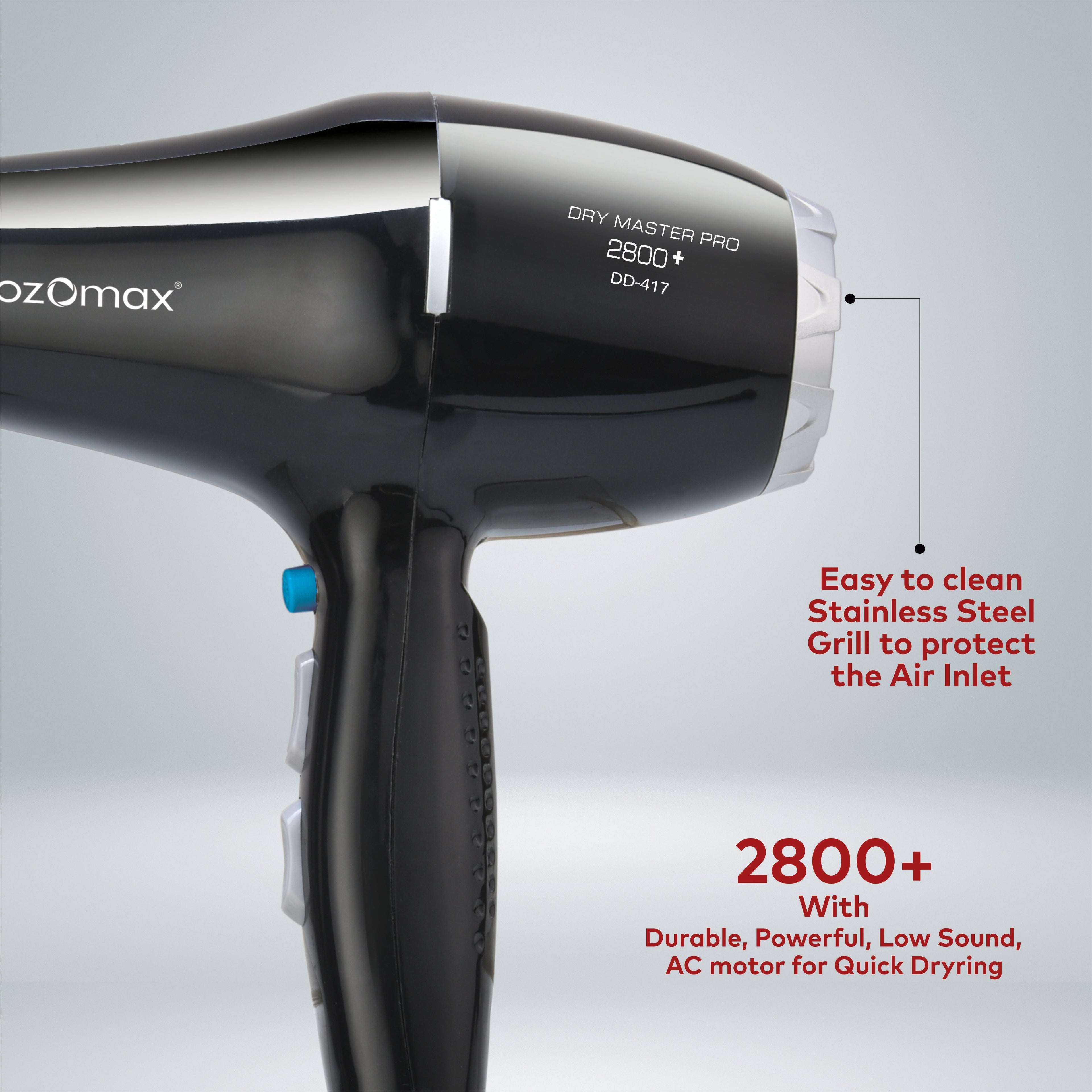 Dry Master Pro Hair Dryer 2800+ with Diffuser