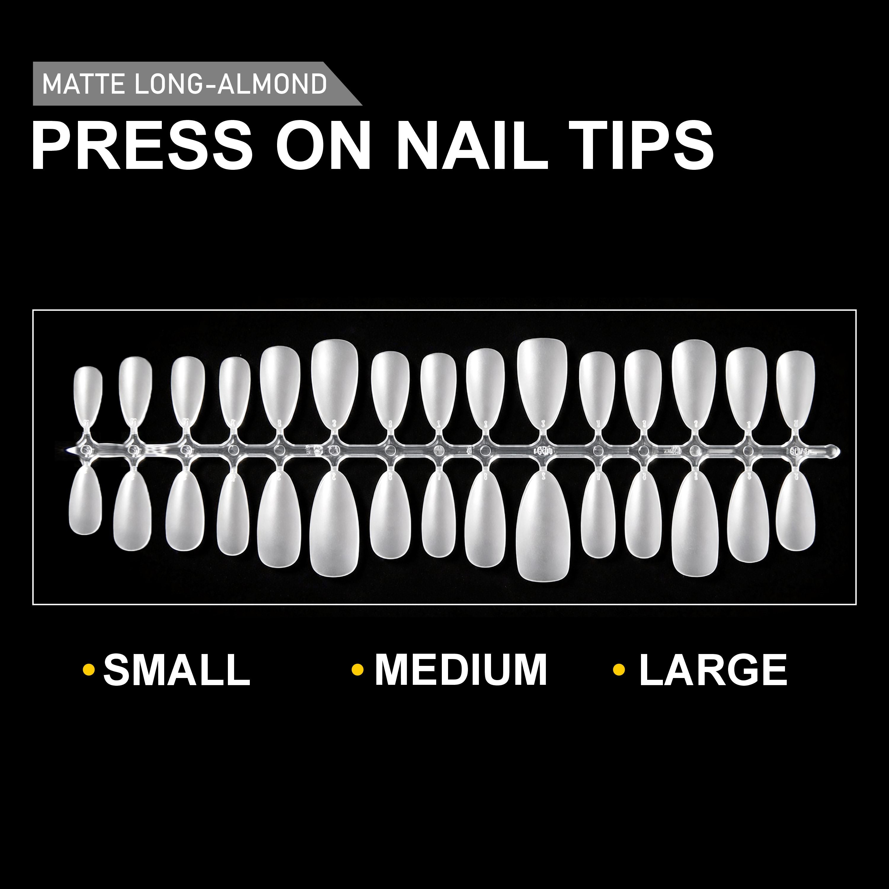 Press On Nail Tips – Matte Long Almond