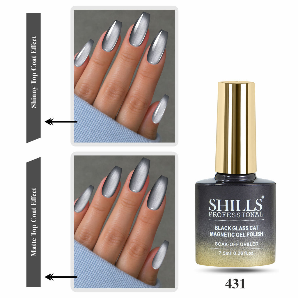Black Glass Cat Magnetic Gel Polish