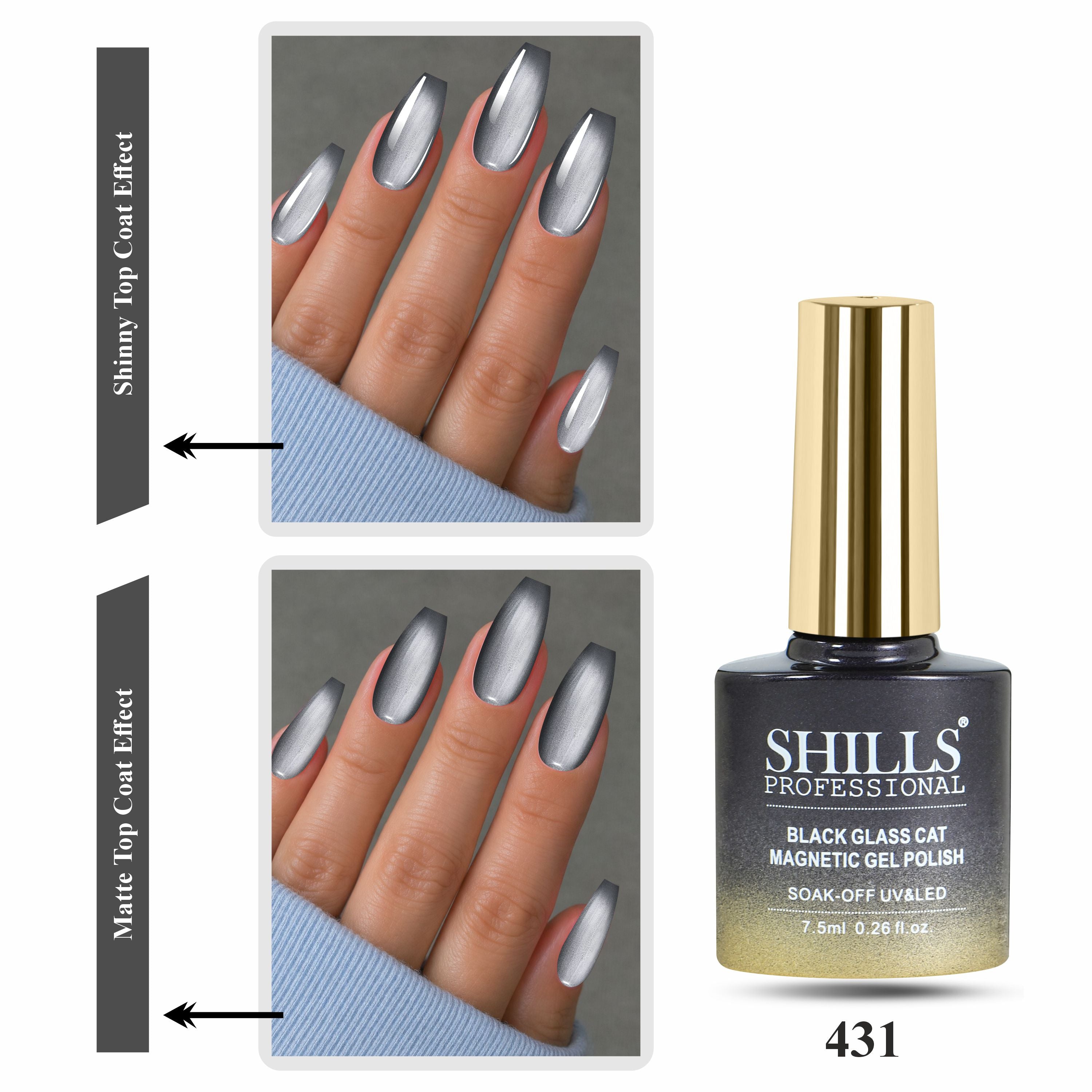 Black Glass Cat Magnetic Gel Polish