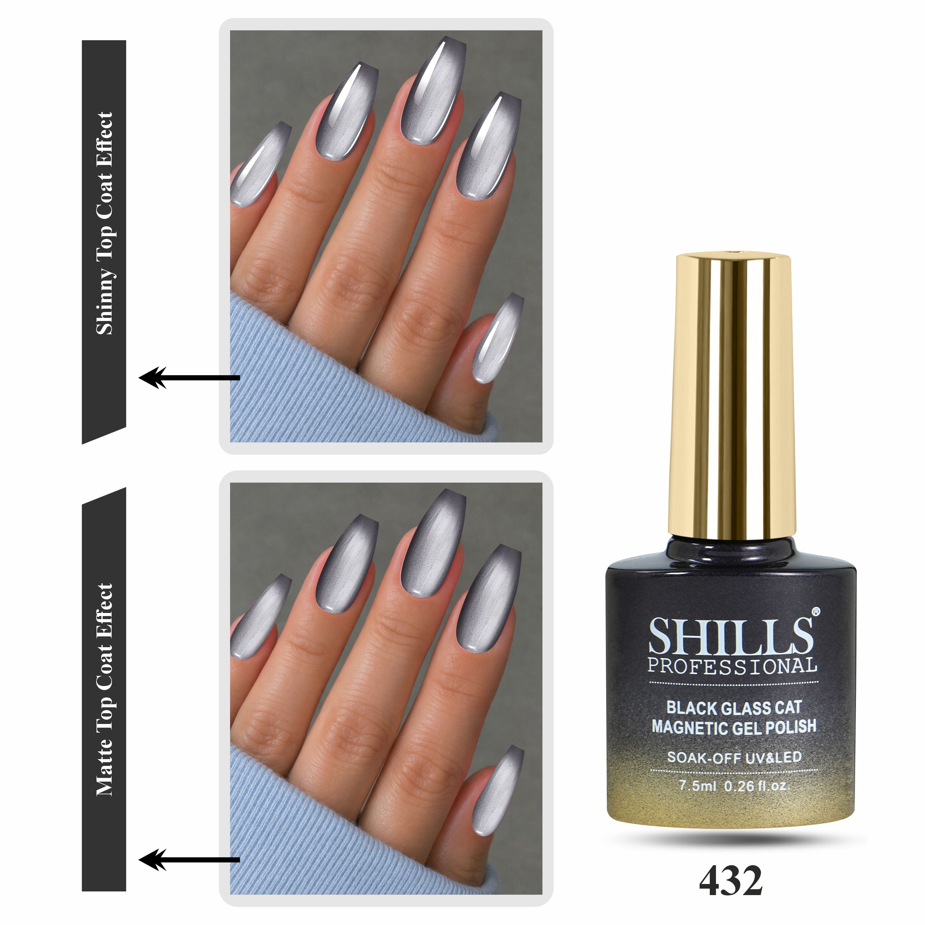 Black Glass Cat Magnetic Gel Polish