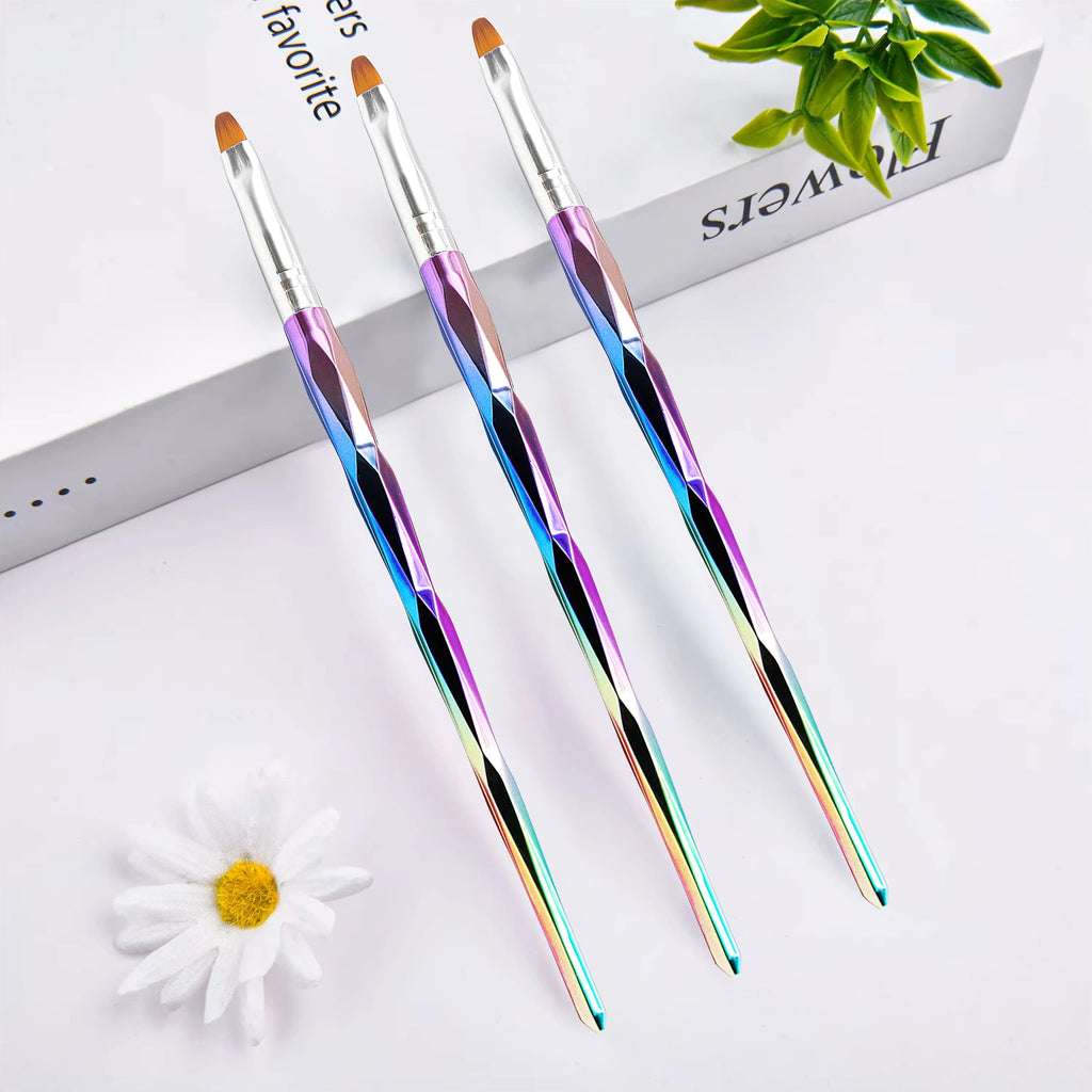 Nail Metal Rainbow Brush