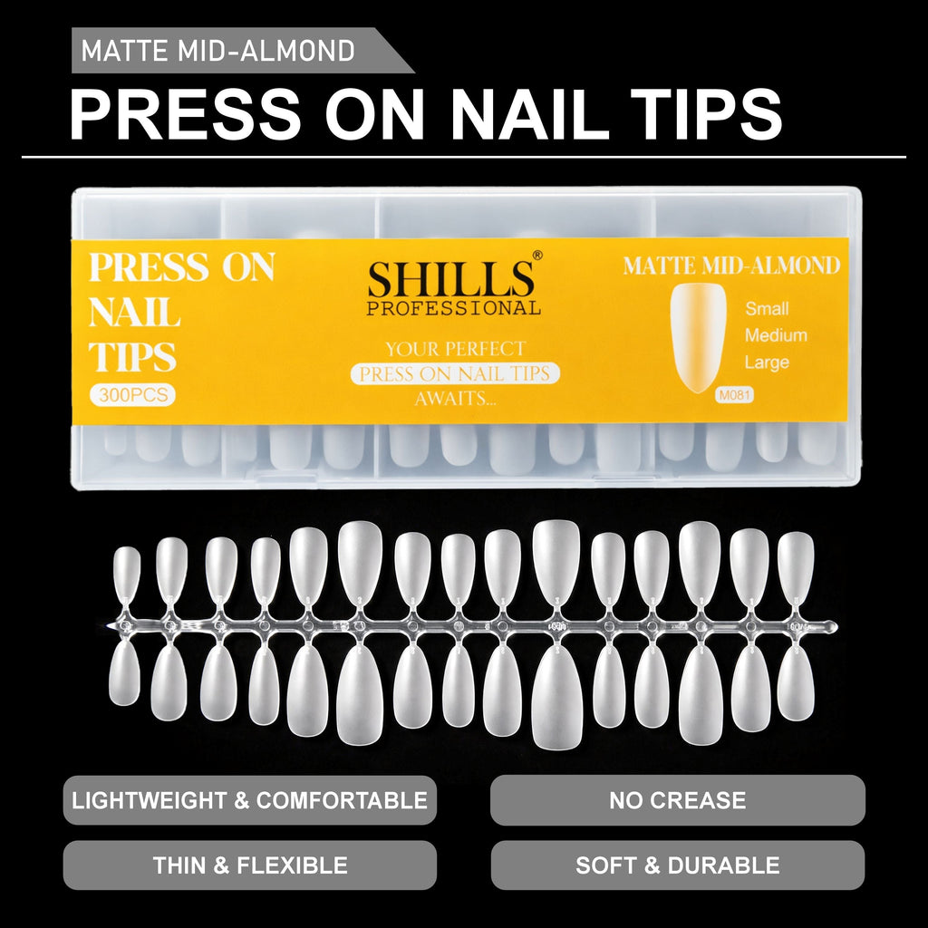 Press On Nail Tips – Matte Mid Almond
