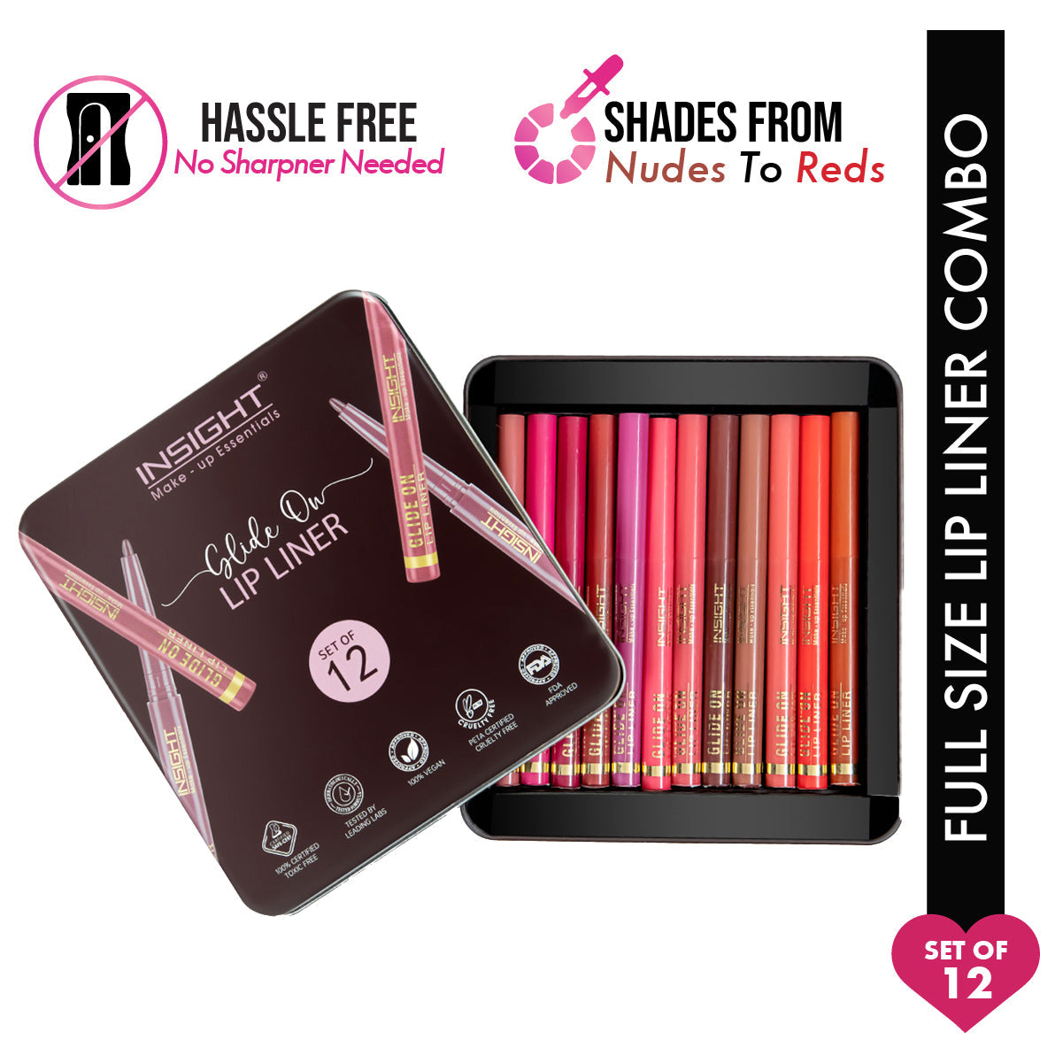 Glide On Lip Liner (Set Of 12)