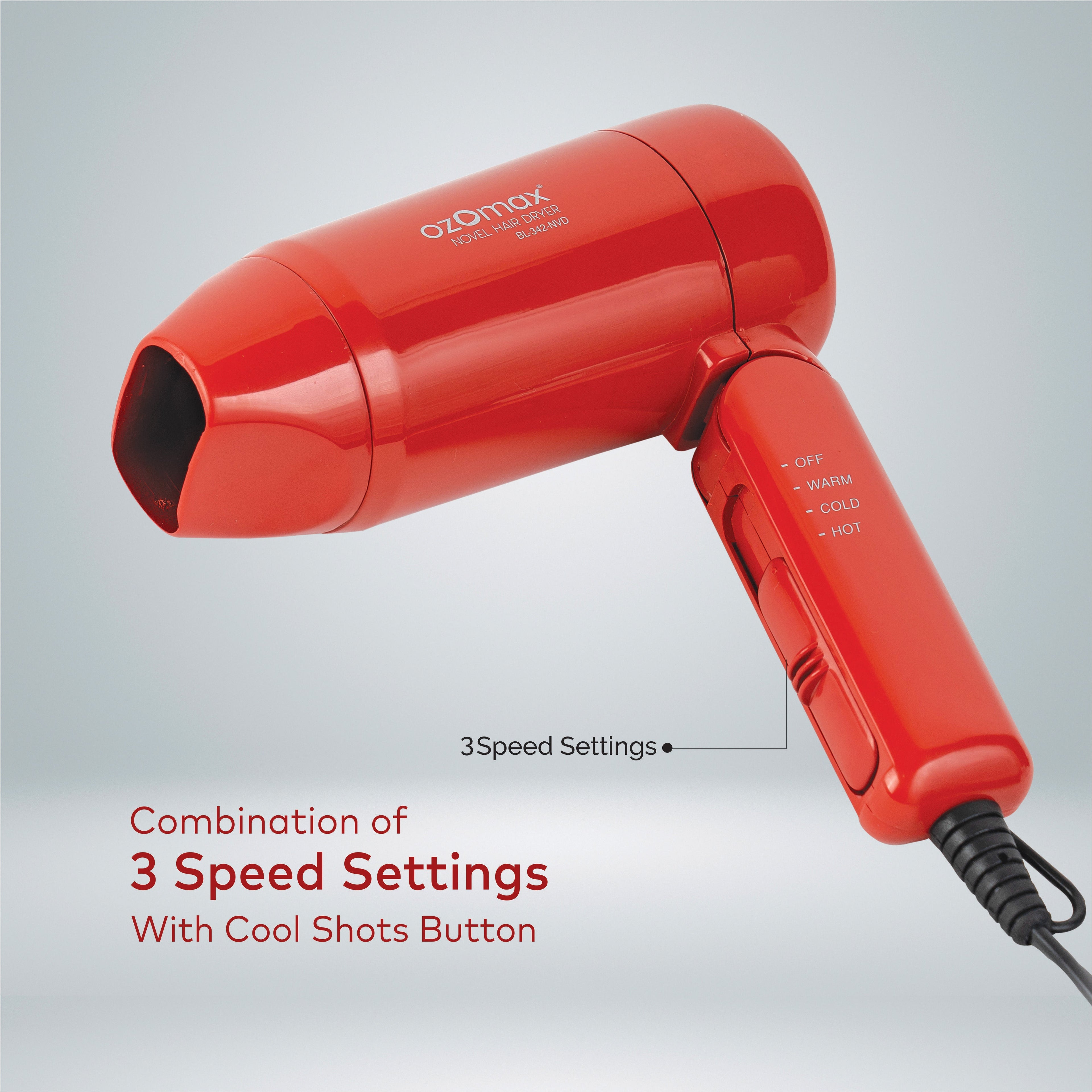 NOVEL HOT & COLD HAIR DRYER 1000 WATT