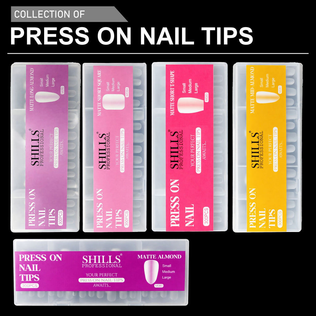 Press On Nail Tips – Matte Long Almond