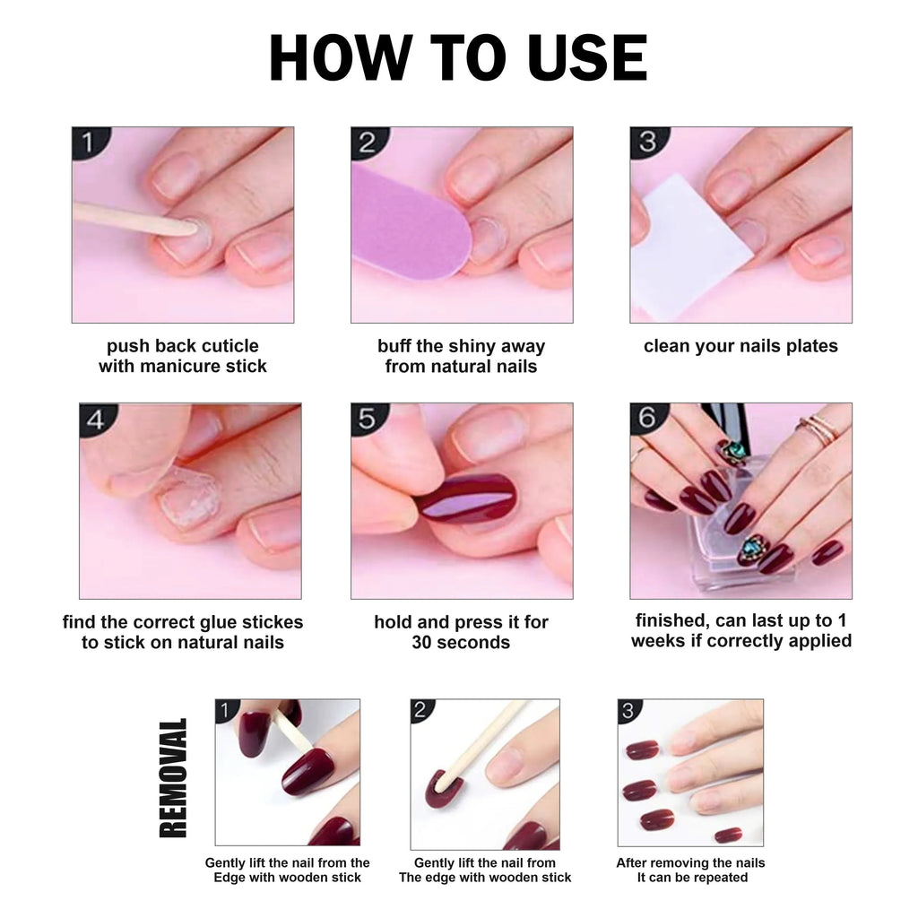 Glossy Solid Color Nails Square(SPN579-SPN604)