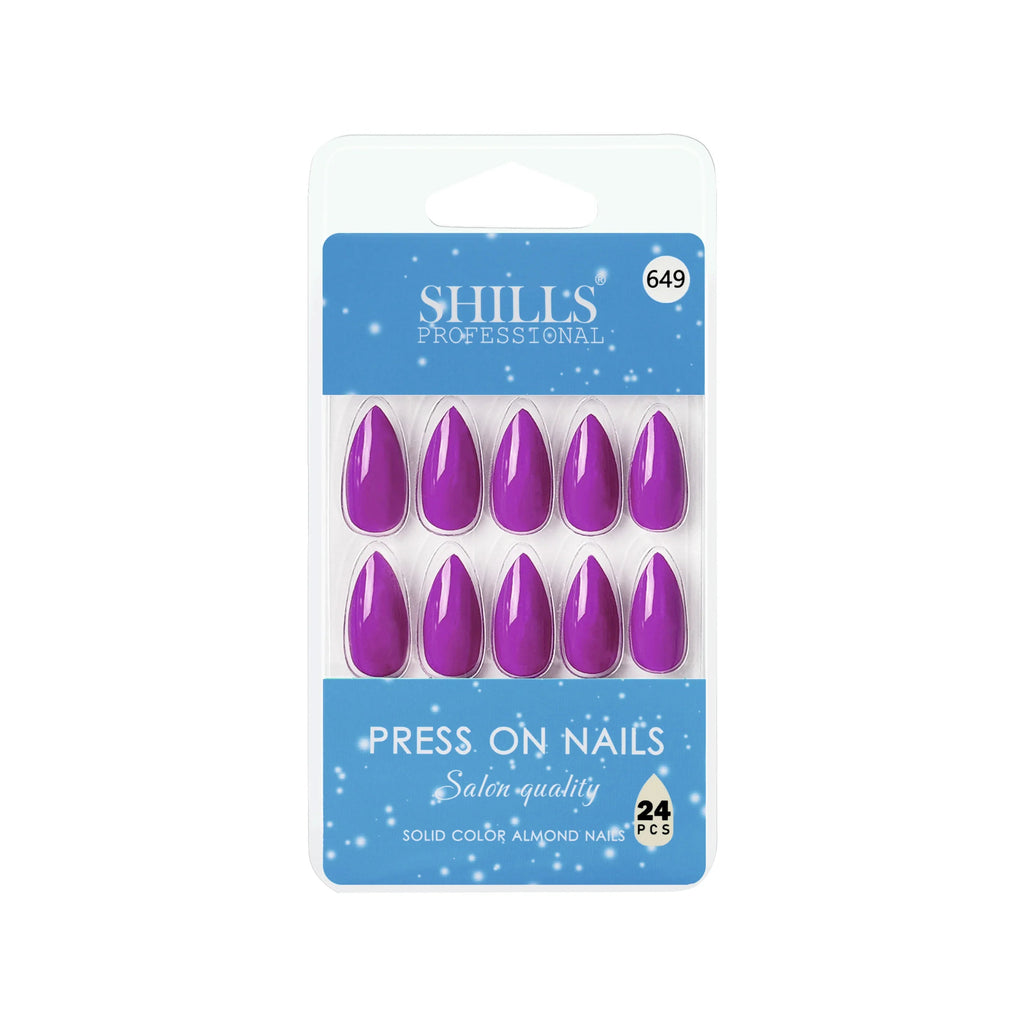 Glossy Solid Color Nails Sharp Almond(SPN631-SPN656)