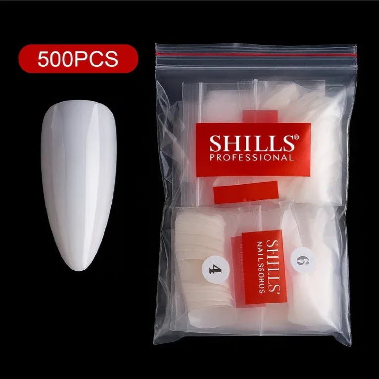 PKT 500pcs Almond Nail Tips Natural