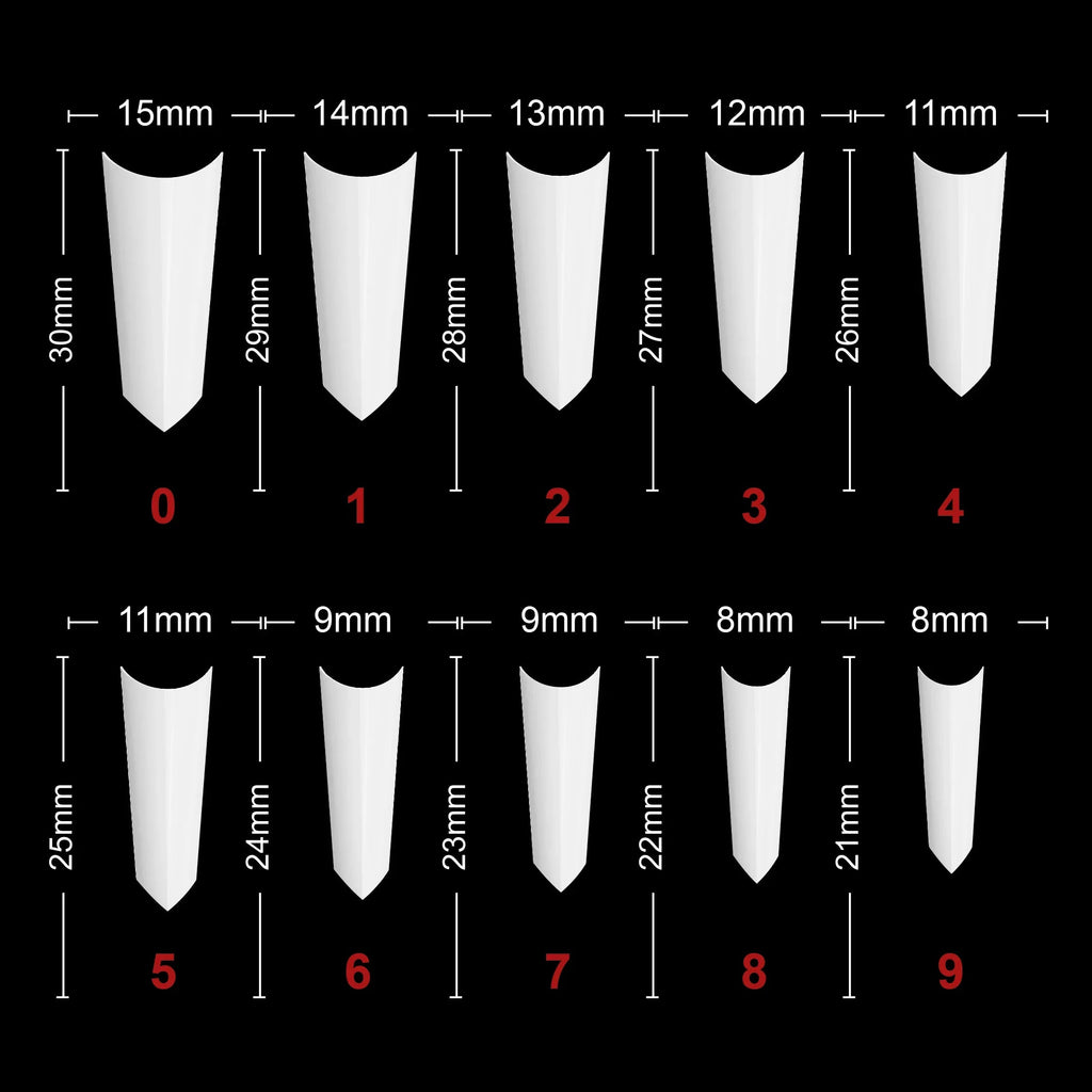 PKT 500pcs French Poited Natural nail tips