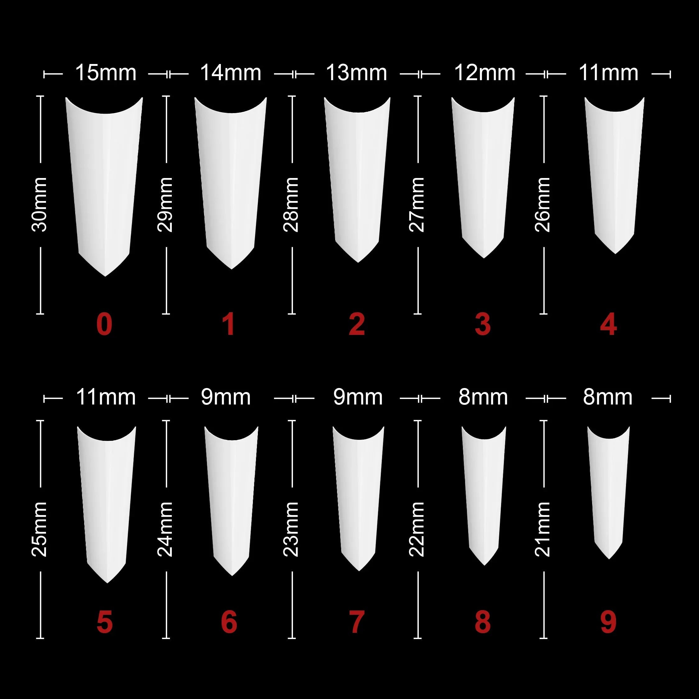 PKT 500pcs French Poited Natural nail tips