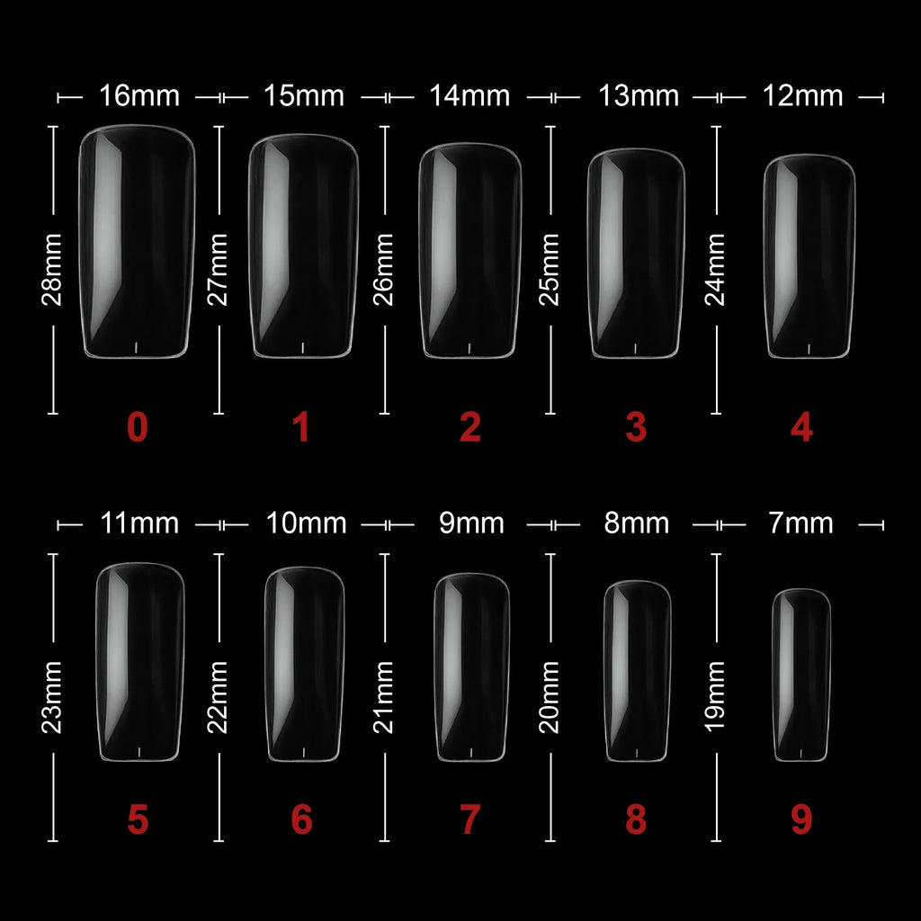 PKT 500pcs Full Cover Tips-Clear