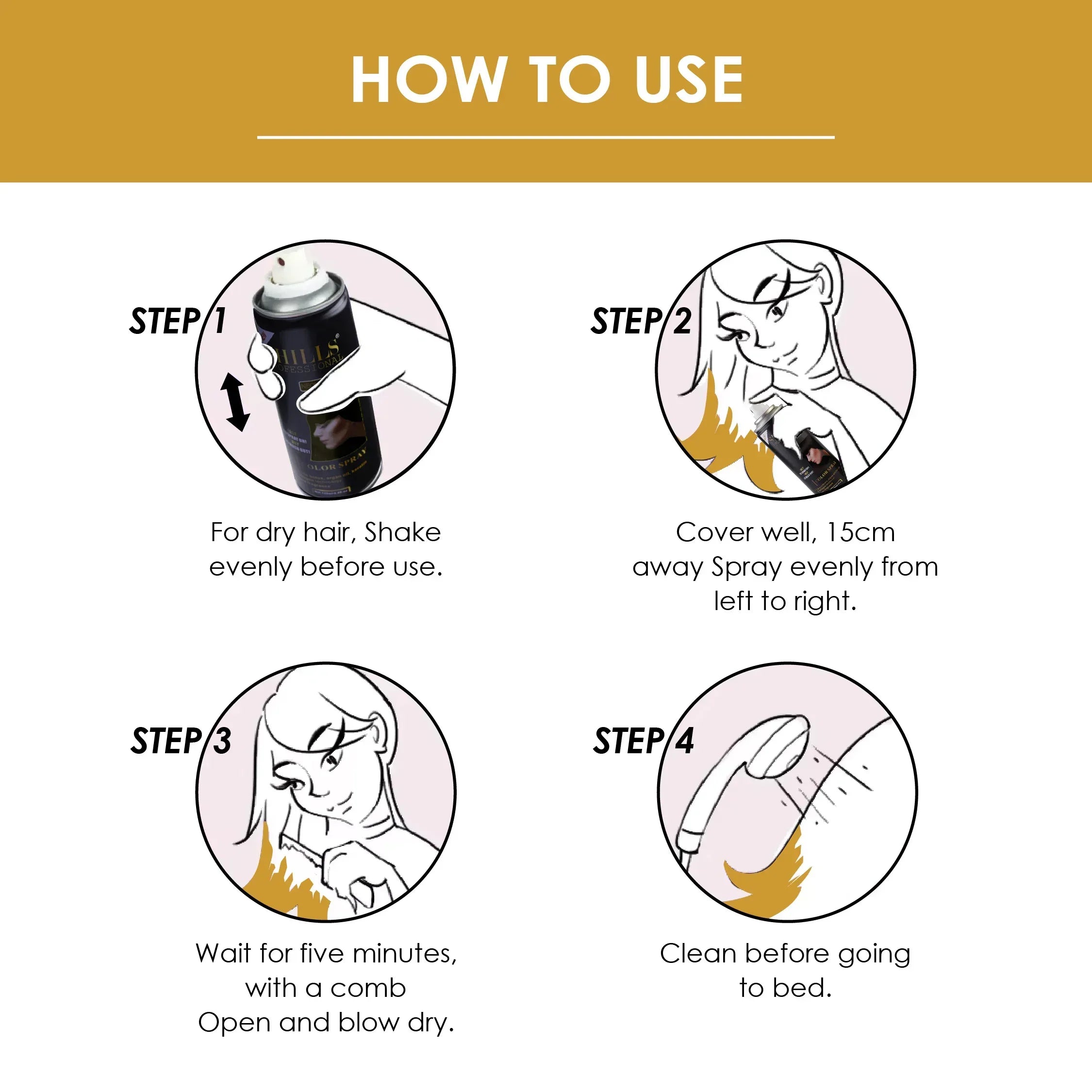Color Hair Spray (GOLD)