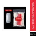 PKT 500pcs Half Cover Nail Tips Natural