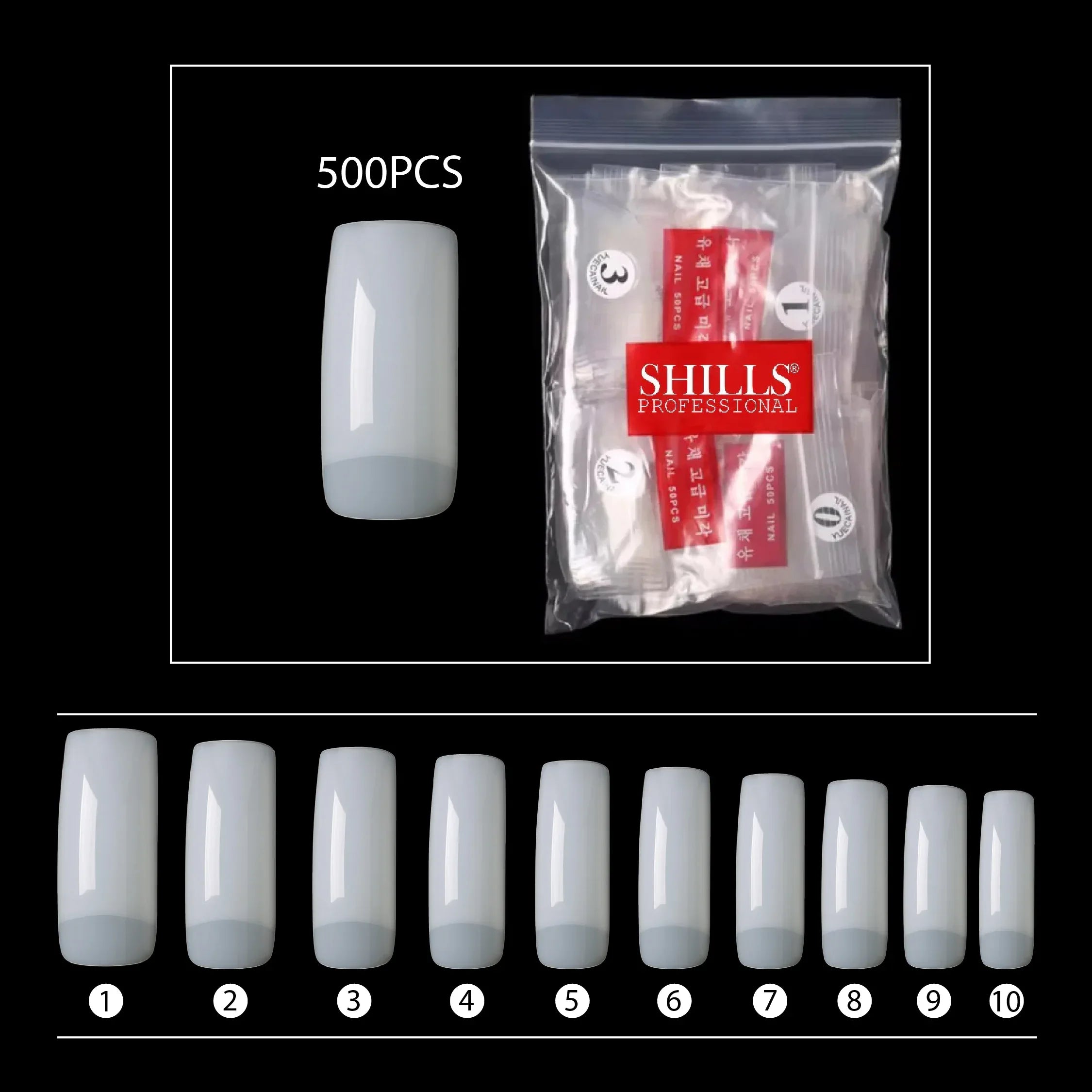 PKT 500pcs Half Cover Nail Tips Natural
