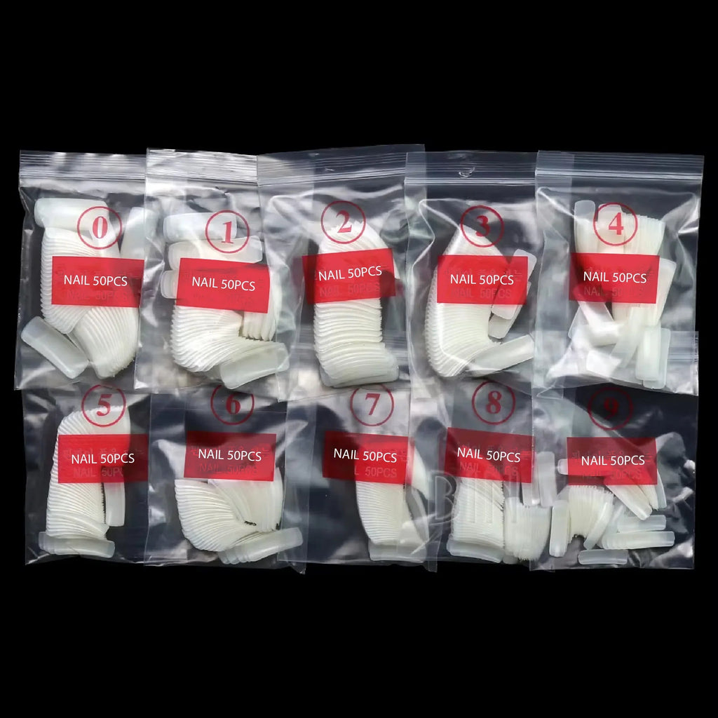 PKT 500pcs Half Cover Nail Tips Natural
