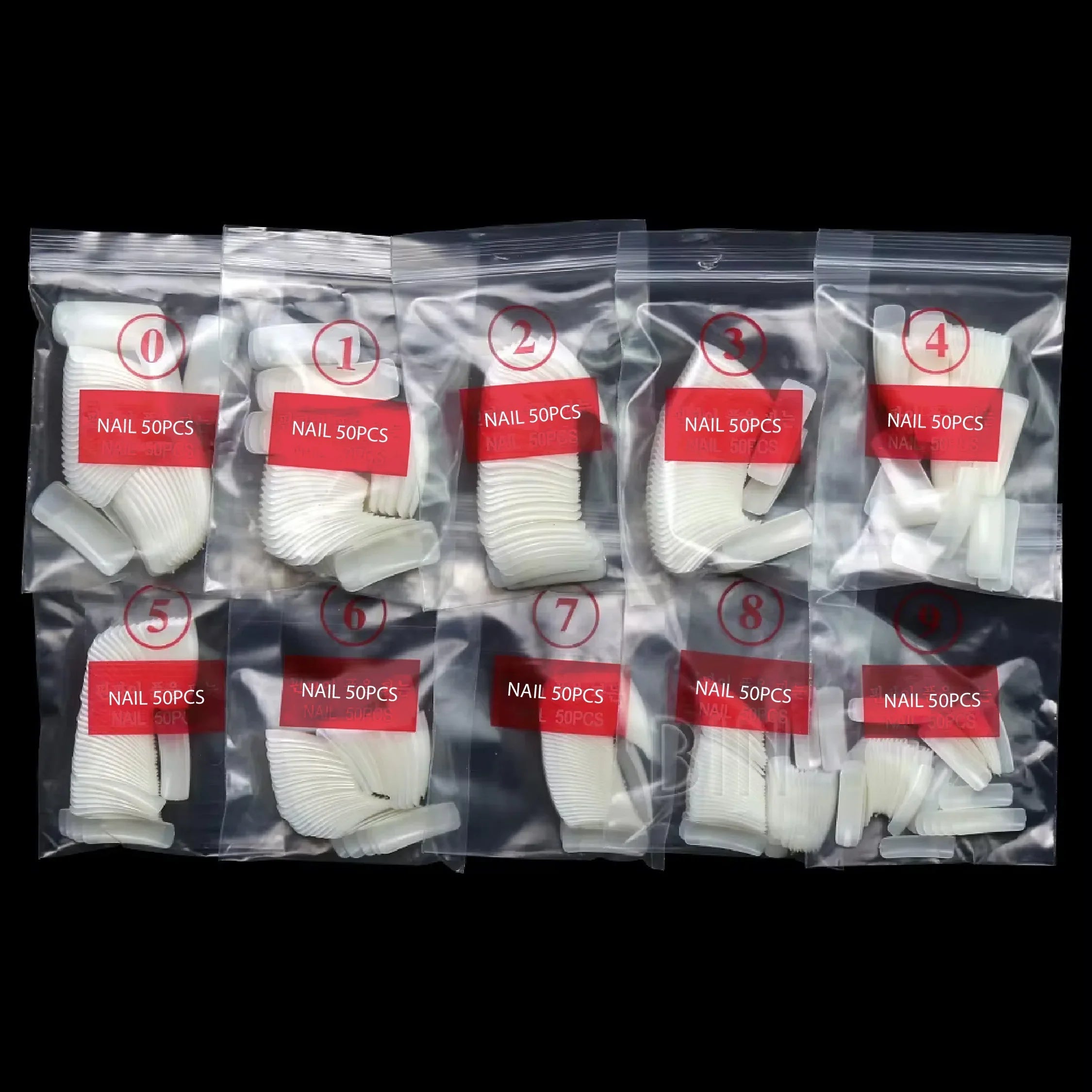 PKT 500pcs Half Cover Nail Tips Natural