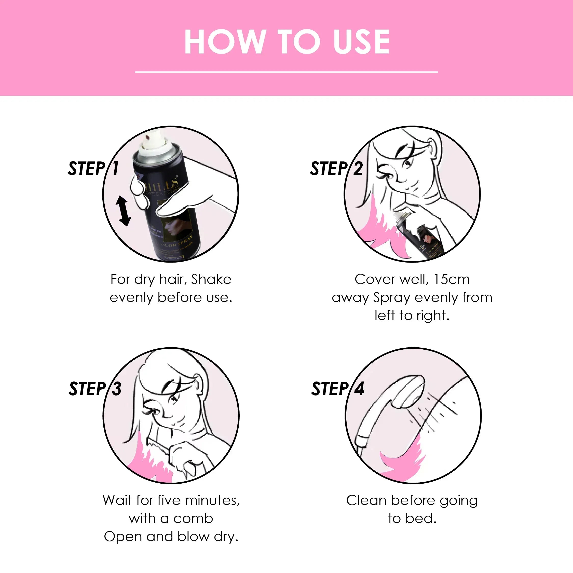 Color Hair Spray (PINK)