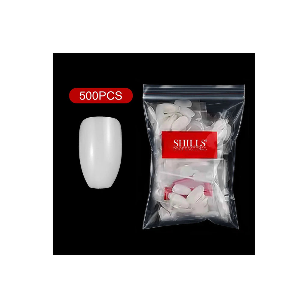 PKT 500pcs Short Ballet Nail Tips Natural