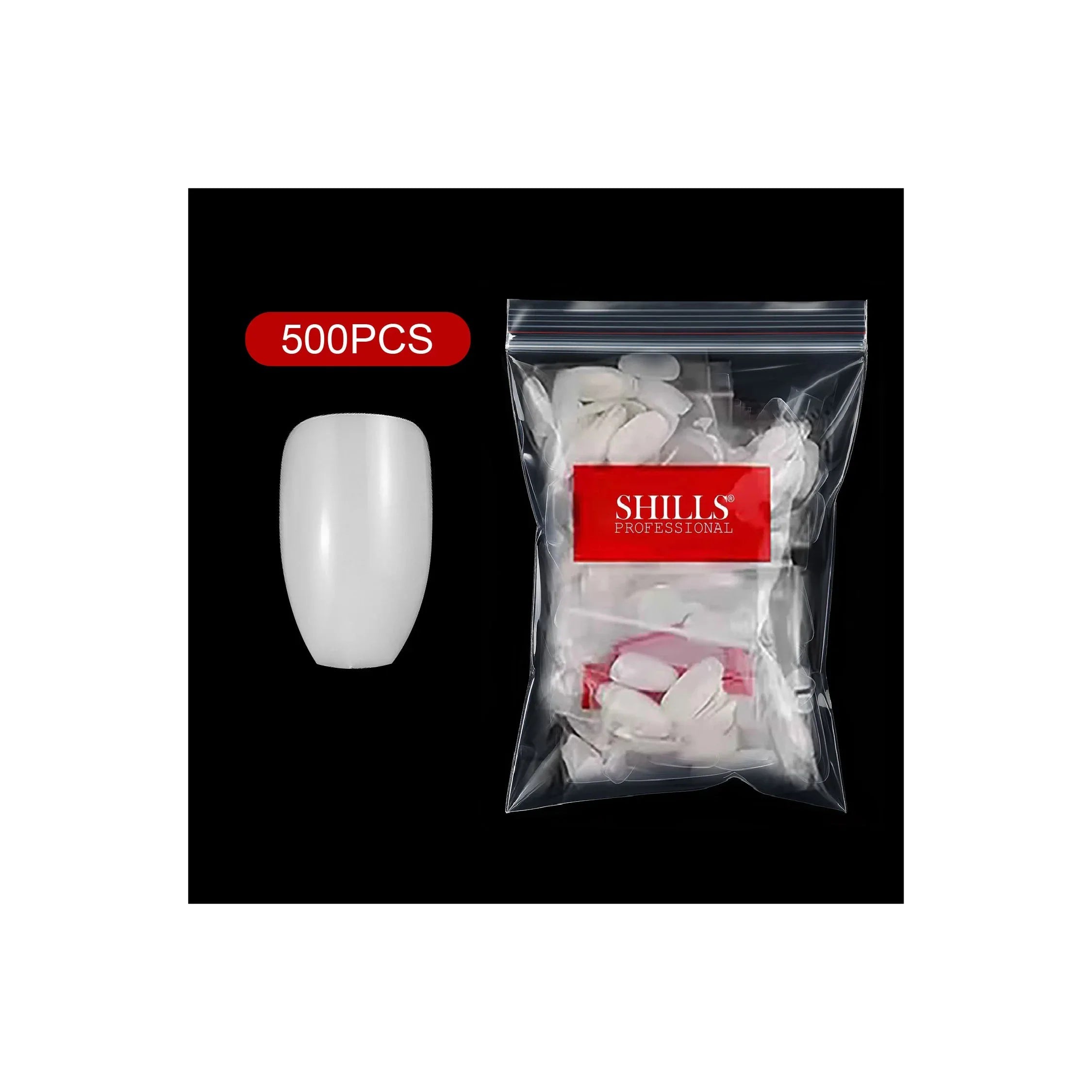 PKT 500pcs Short Ballet Nail Tips Natural