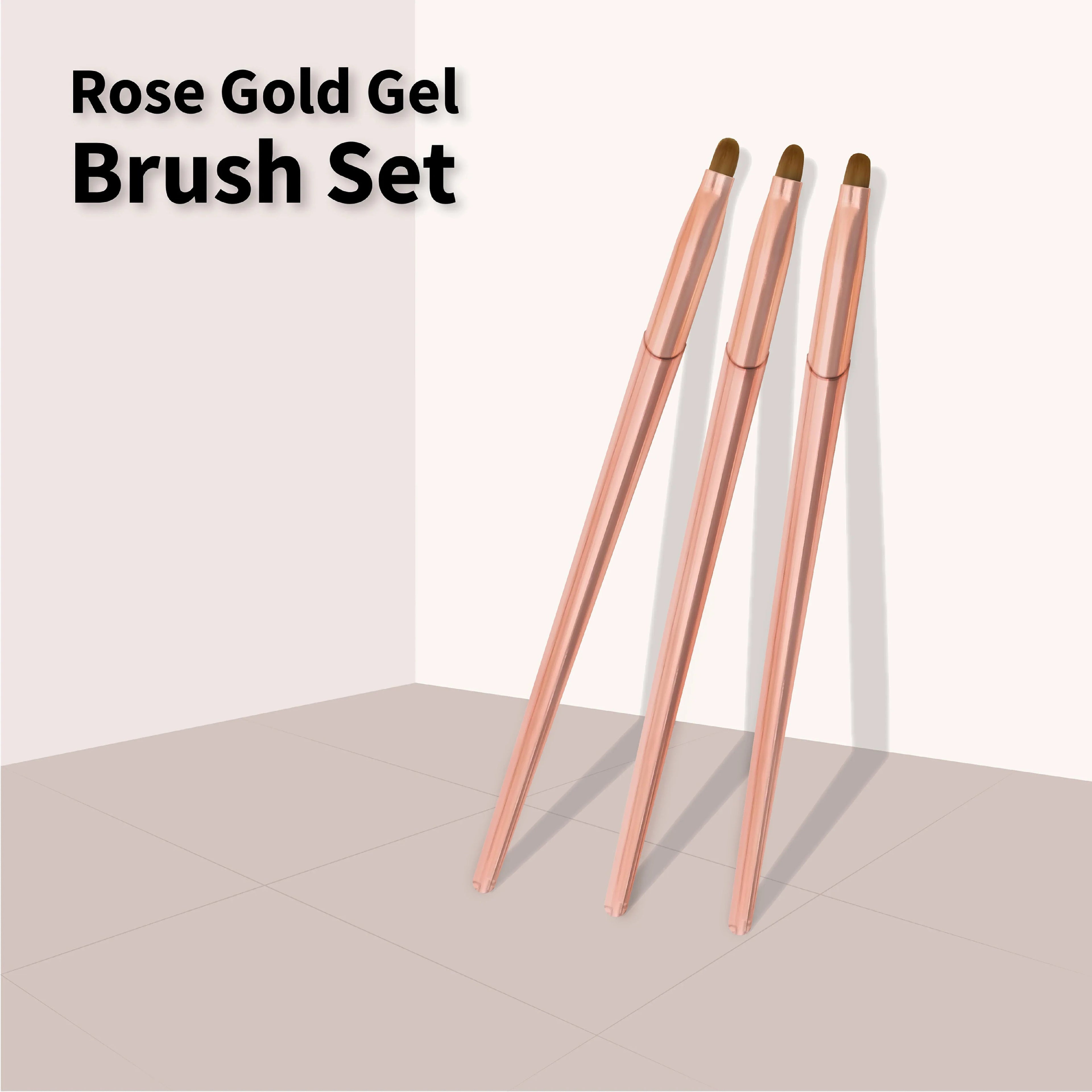 Gel Brush Set Metal 3Pcs