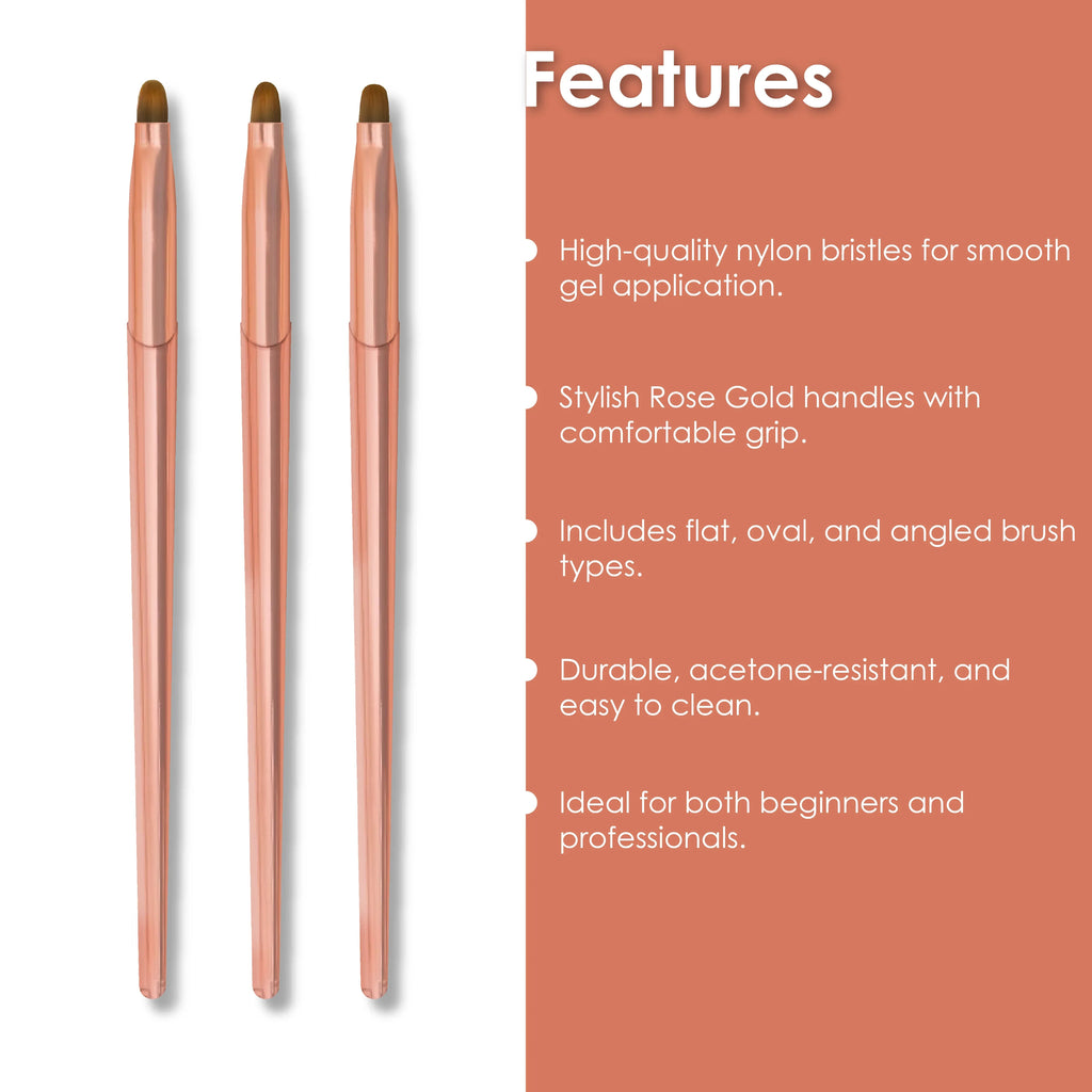 Gel Brush Set Metal 3Pcs